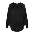 lascana satijnen blouse met v-hals zwart