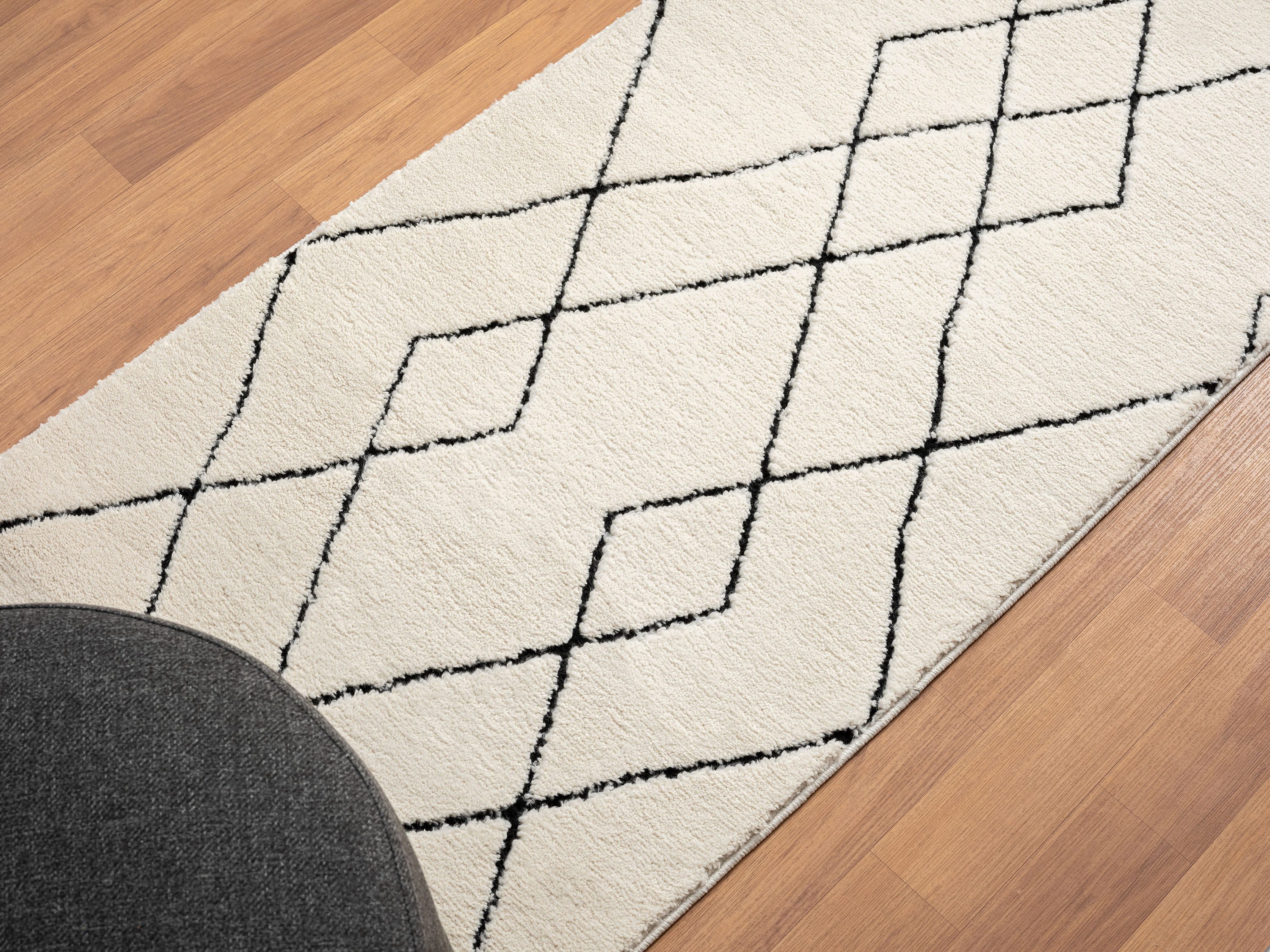 Myflair Möbel & Accessoires Hoogpolig vloerkleed Moroccan Design modern, marokkaans ontwerp, ruitenpatroon, zacht door hoogpolig