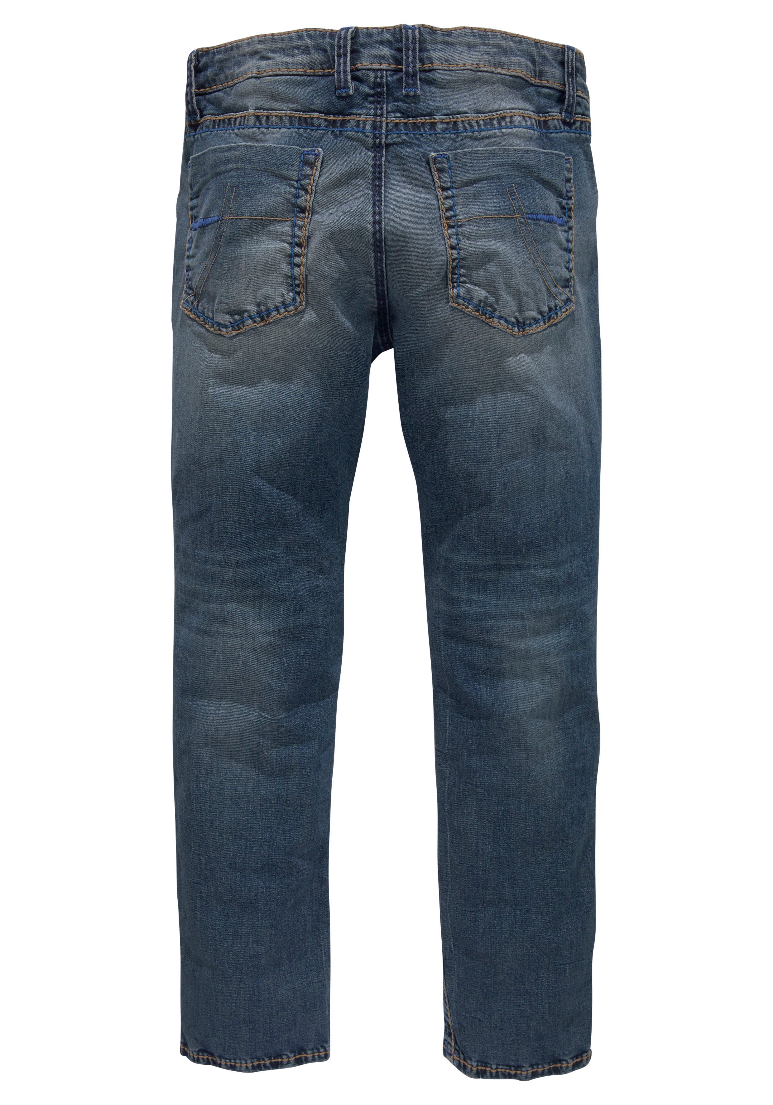 CAMP DAVID Straight jeans NI:CO:R611 met opvallende stiknaden