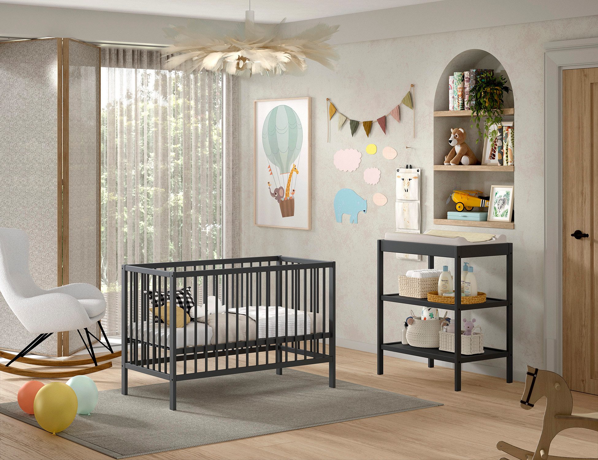 Vipack Babymeubelset Dino is het ideale startpakket voor uw kind van massief beukenhout (2-delig)