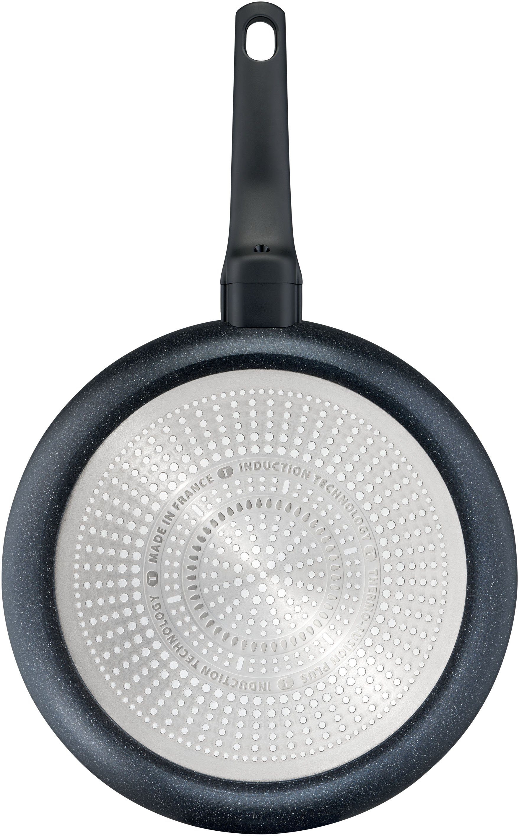 Tefal Pannenset Black stone Aluminium, Mineralia anti-aanbak, thermo-signaal, voor alle kookplaten, inductie (set, 2-delig)