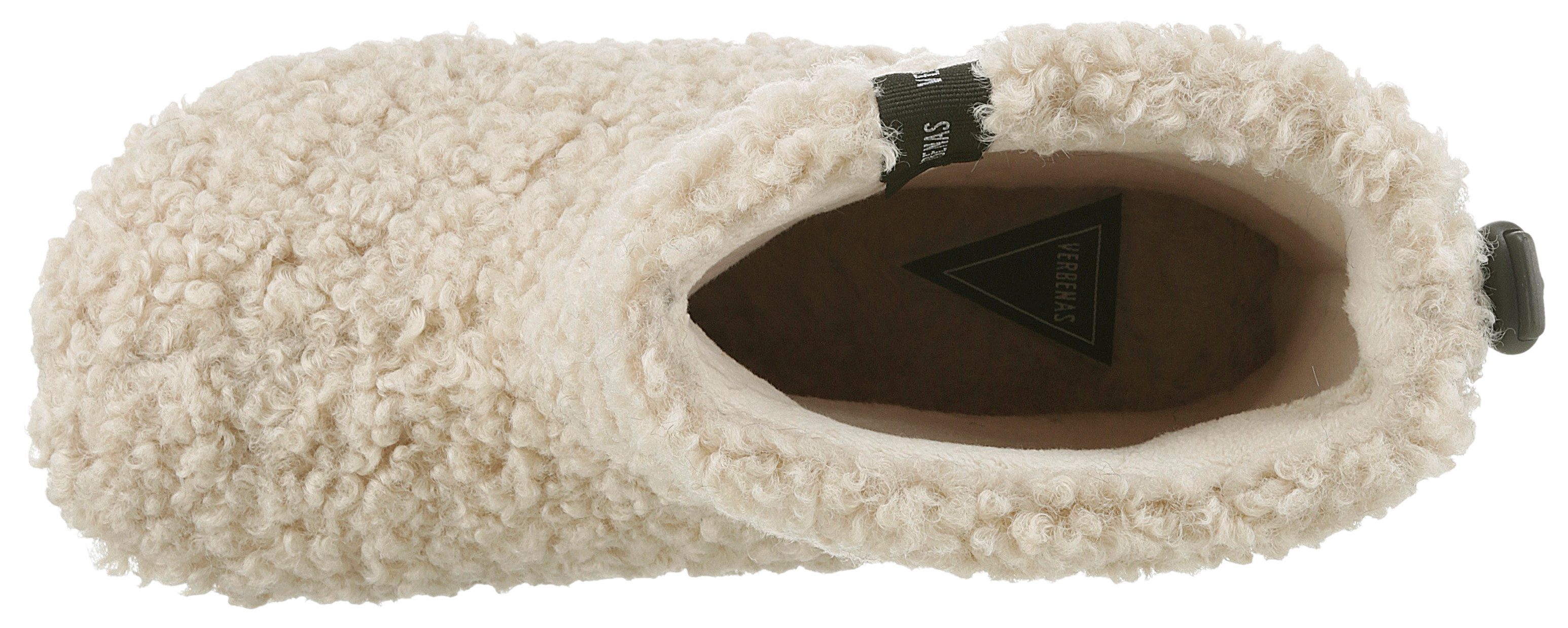 VERBENAS Pantoffels Yaiza Curly homeslipper, instaplaarzen, pantoffel in knuffel-uitstraling