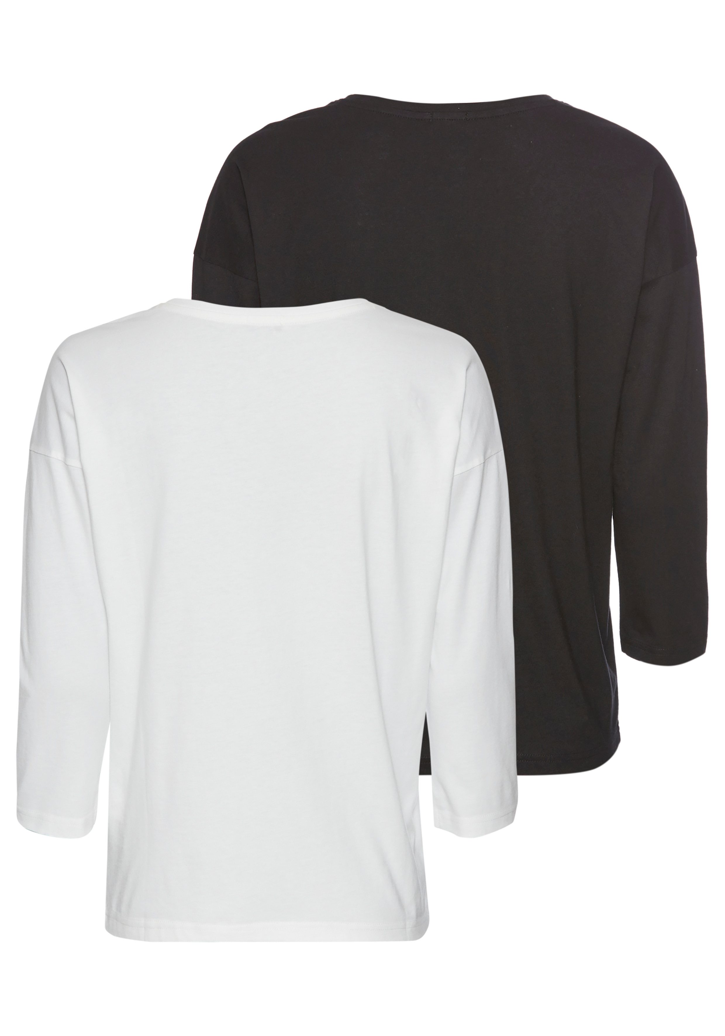 Laura Scott Shirt met 3/4 mouwen met casual pasvorm (2 stuks)