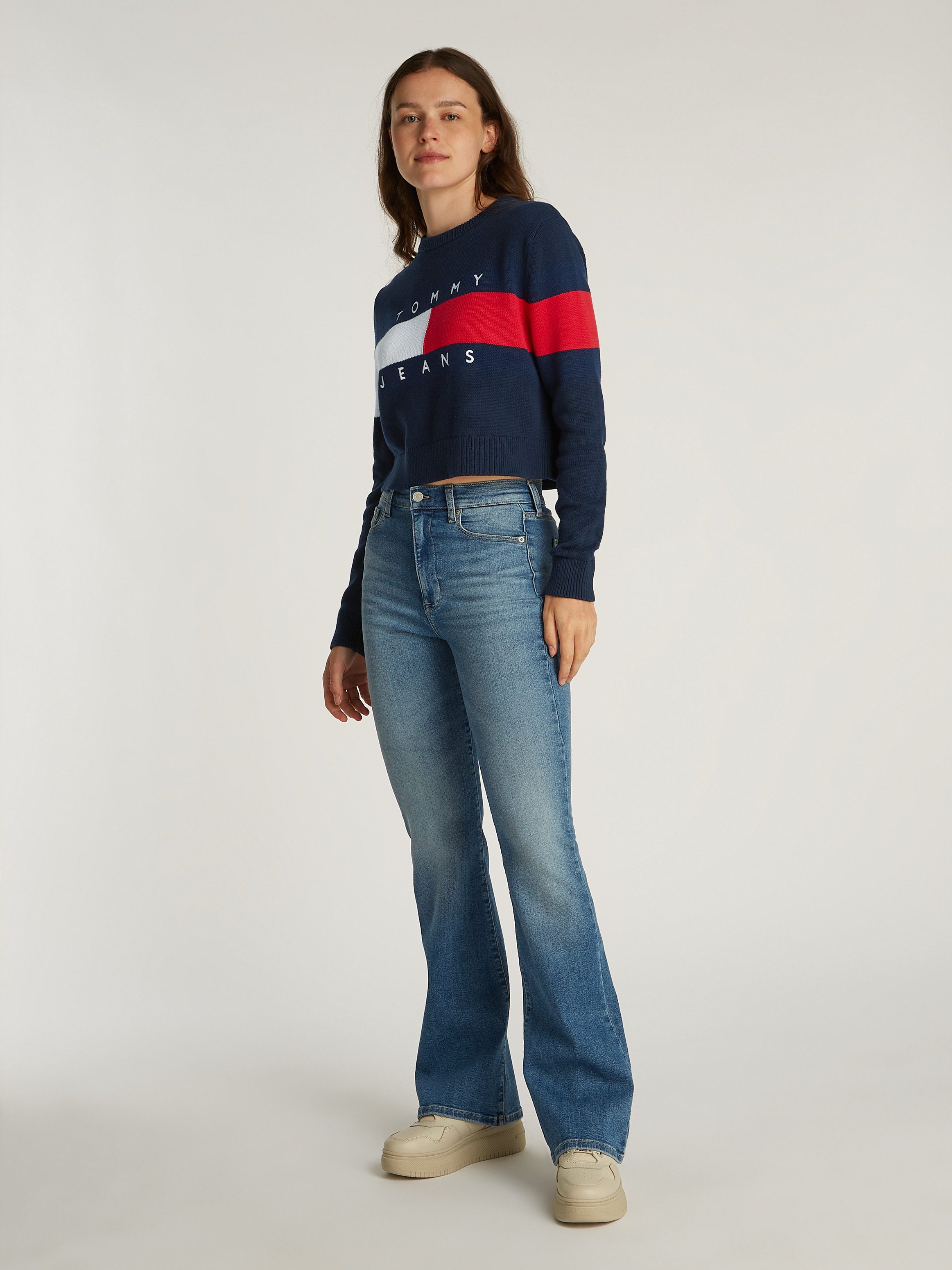 TOMMY JEANS Gebreide trui TJW CENTER FLAG SWEATER EXT