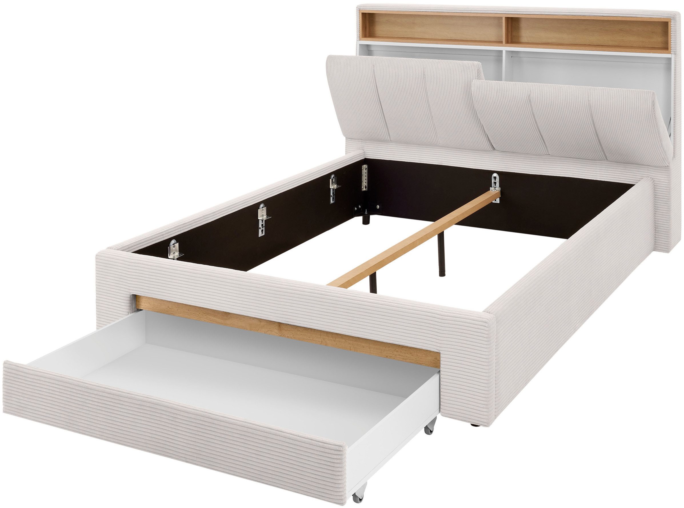 INOSIGN Gestoffeerd bed CiTY/GiRON,, gepolsterd opbergbed, met LED-verlichting Bedkisten met hondenbed of als opbergruimte, opklapbare hoofdeinden