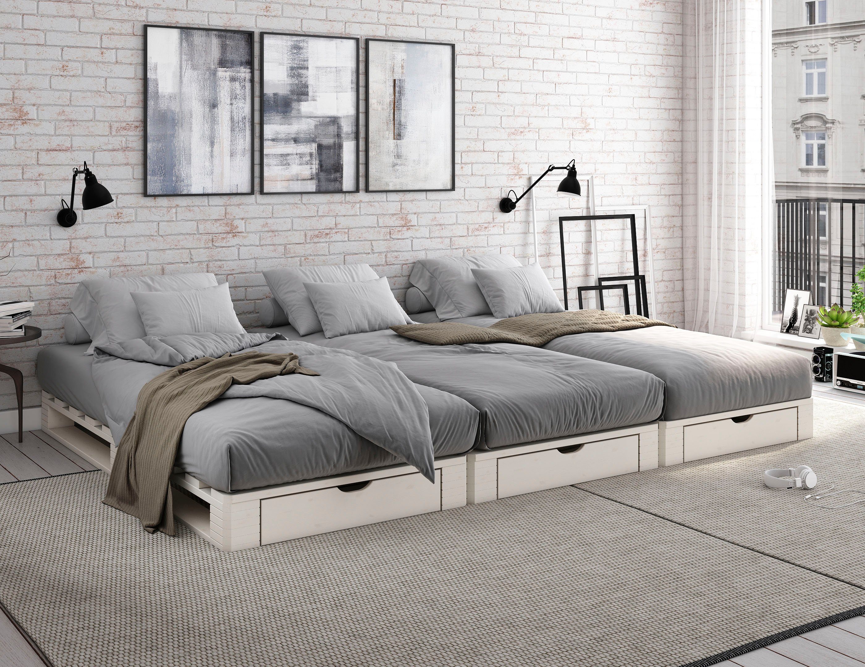 Home affaire Palletbed "ALASCO" BESTSELLER! Met lade gecertificeerd massief hout, uit te breiden tot tweepersoons- of familiebed