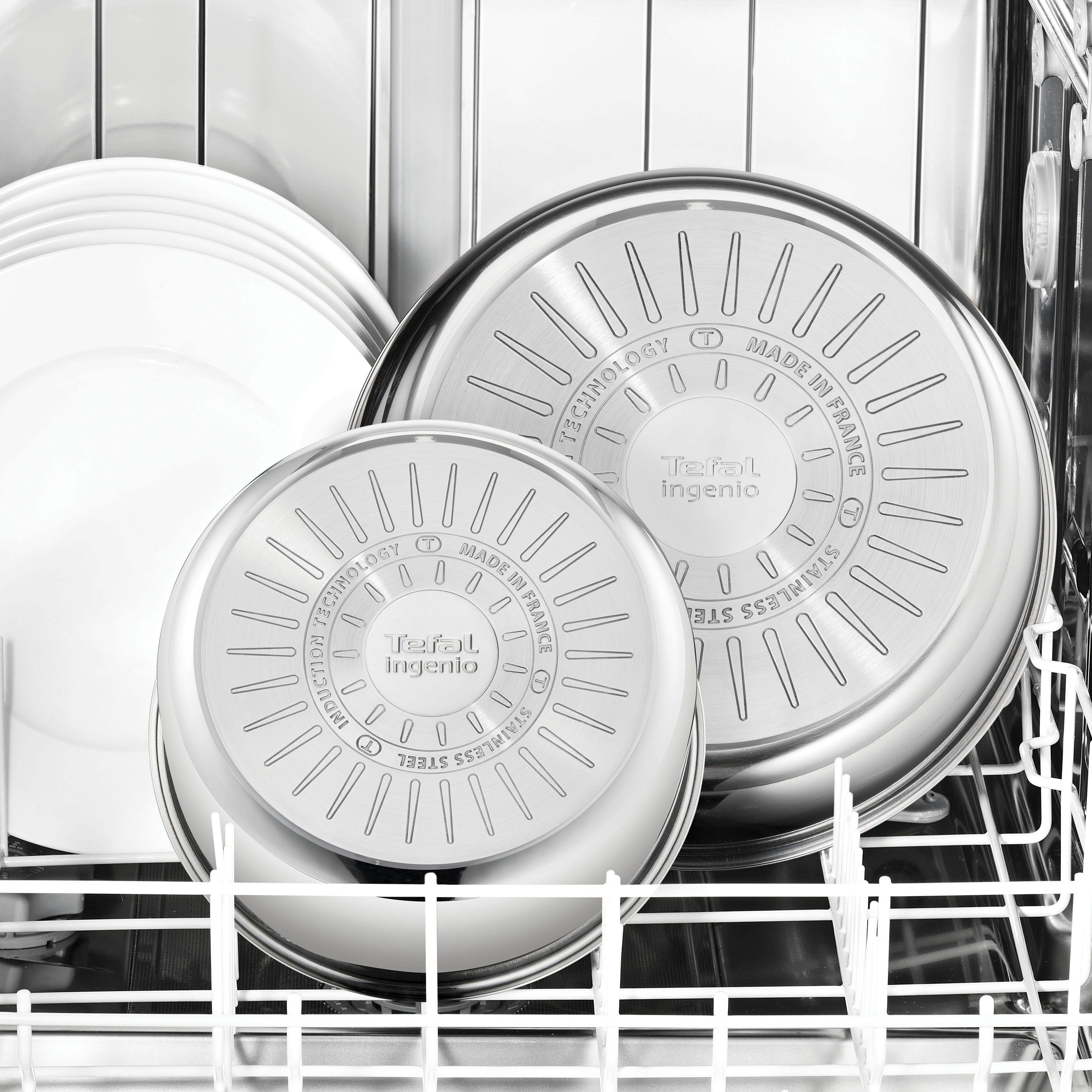 Tefal Pannenset Ingenio Preference opvouwbaar, anti-aanbakcoating, inductie, gemaakt in frankrijk, compact (set, 3-delig)