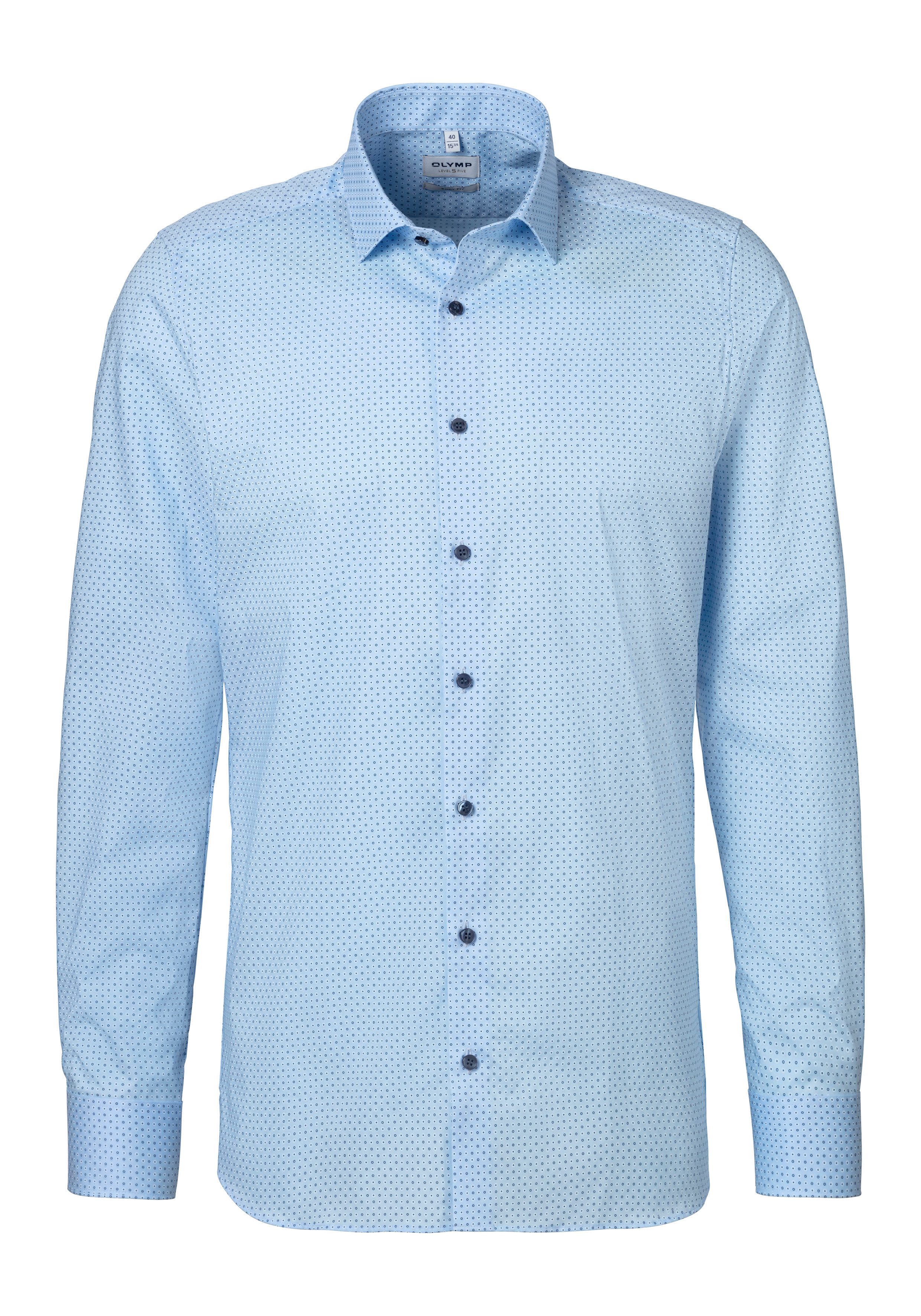 OLYMP Businessoverhemd Level Five body fit heren zakelijke overhemden maat 46 blauw