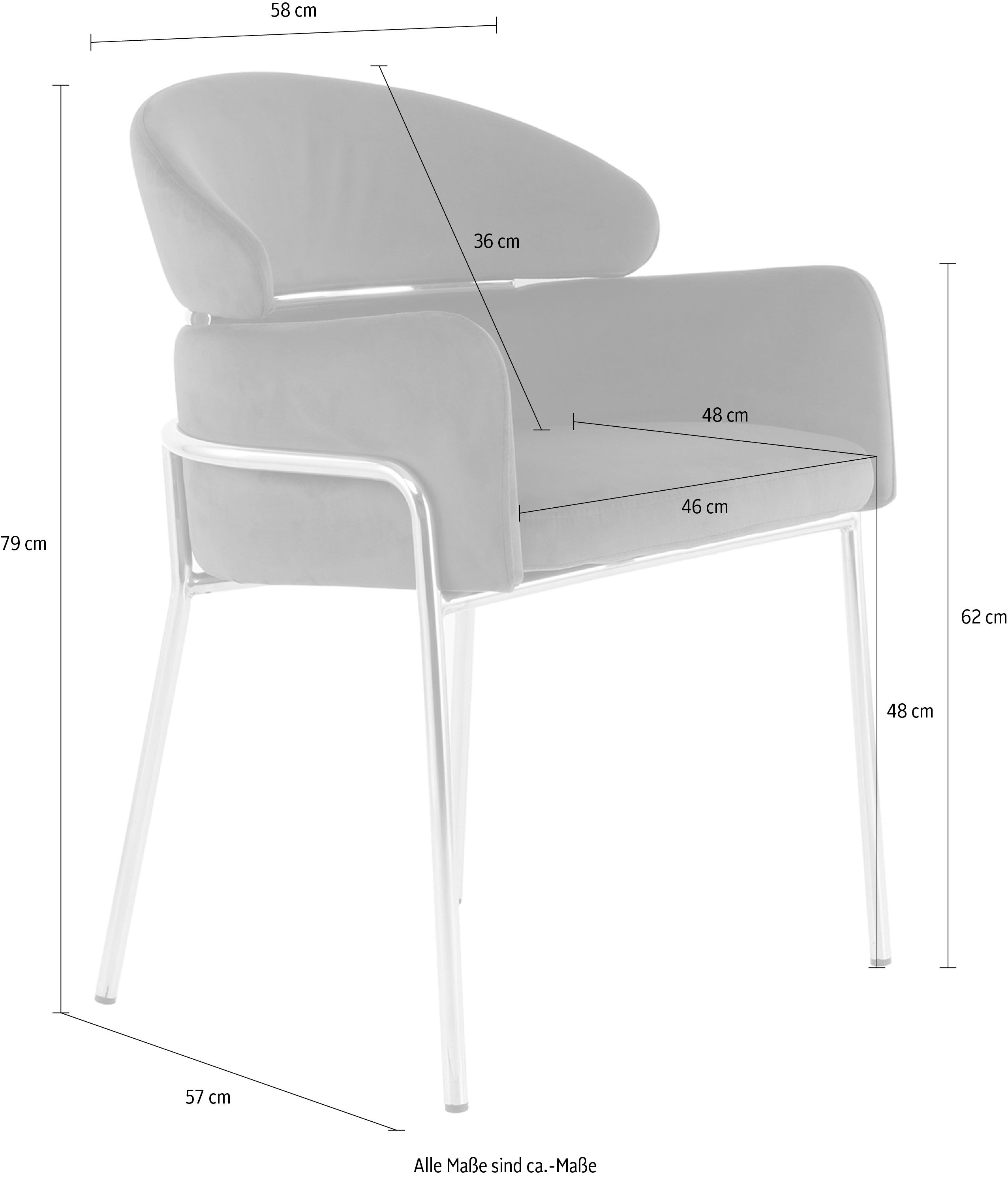 Kayoom Stoel Corey 125, comfortabele stoel, trendy retro-look fluweelzachte bekleding, onderhoudsvriendelijk, zeer gezellig, trendy retro-look (1 stuk)