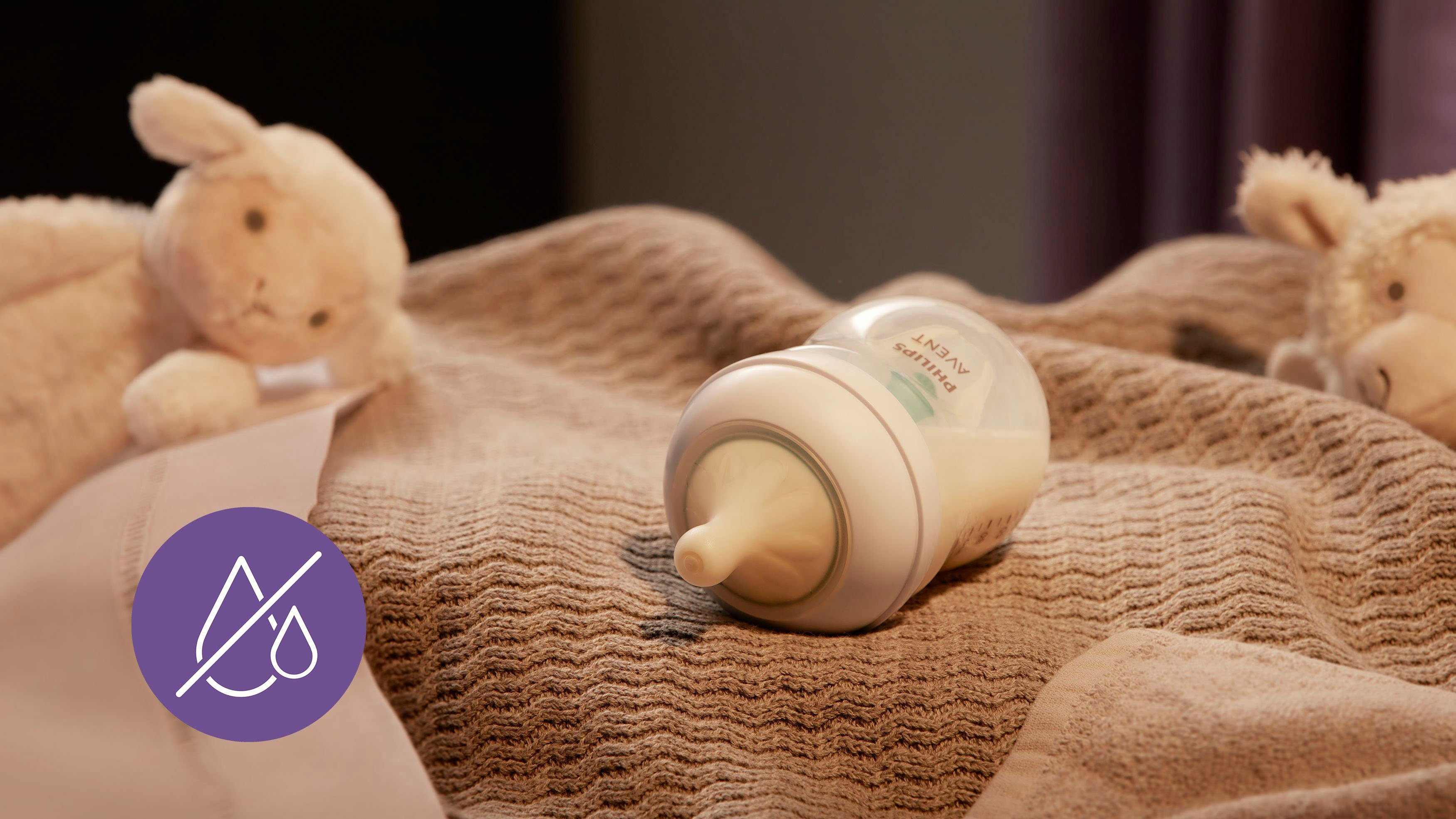 Philips AVENT Babyfles Natural Response Flaschen-Set Air-Free Ventil SCD657/11 4 flessen met airfree-ventiel, ultrazachte fopspeen, flessenborstel