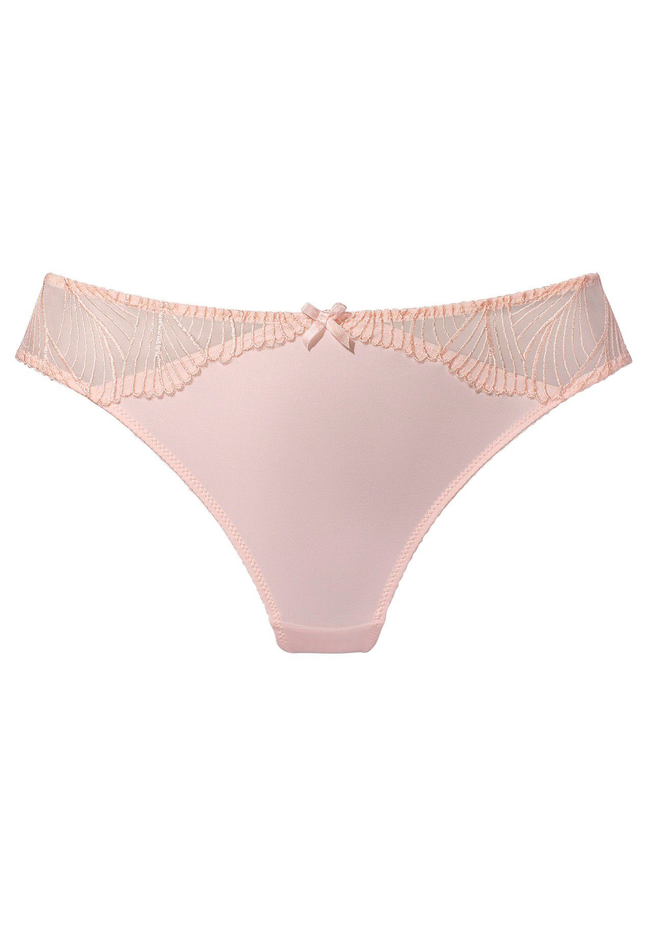 Lascana String met geborduurde kant opzij in transparante look