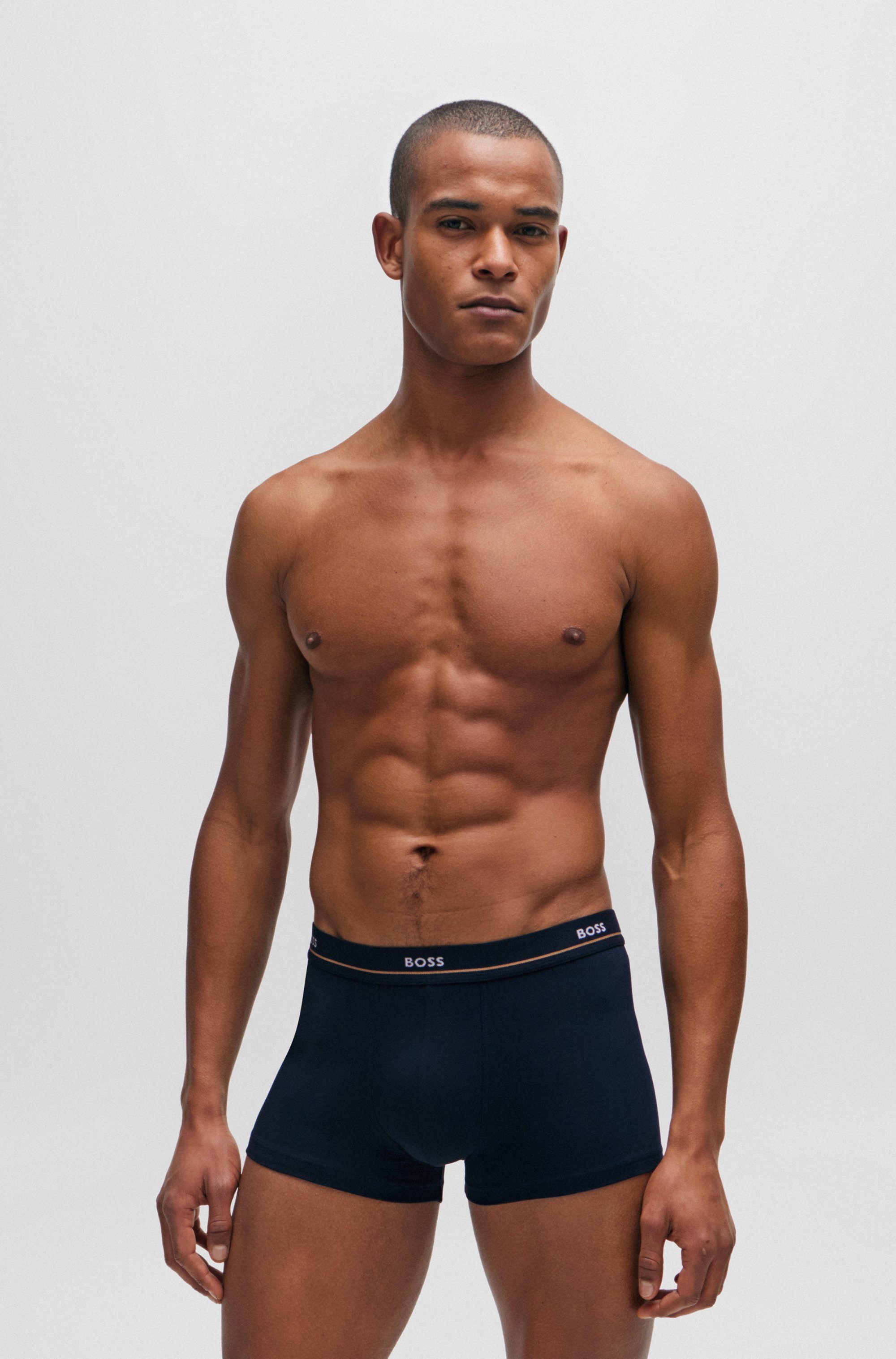 BOSS Trunk 5P Essential met modieuze, gedeeltelijk contrasterende boss logo-elastische tailleband (5 stuks, Set van 5)