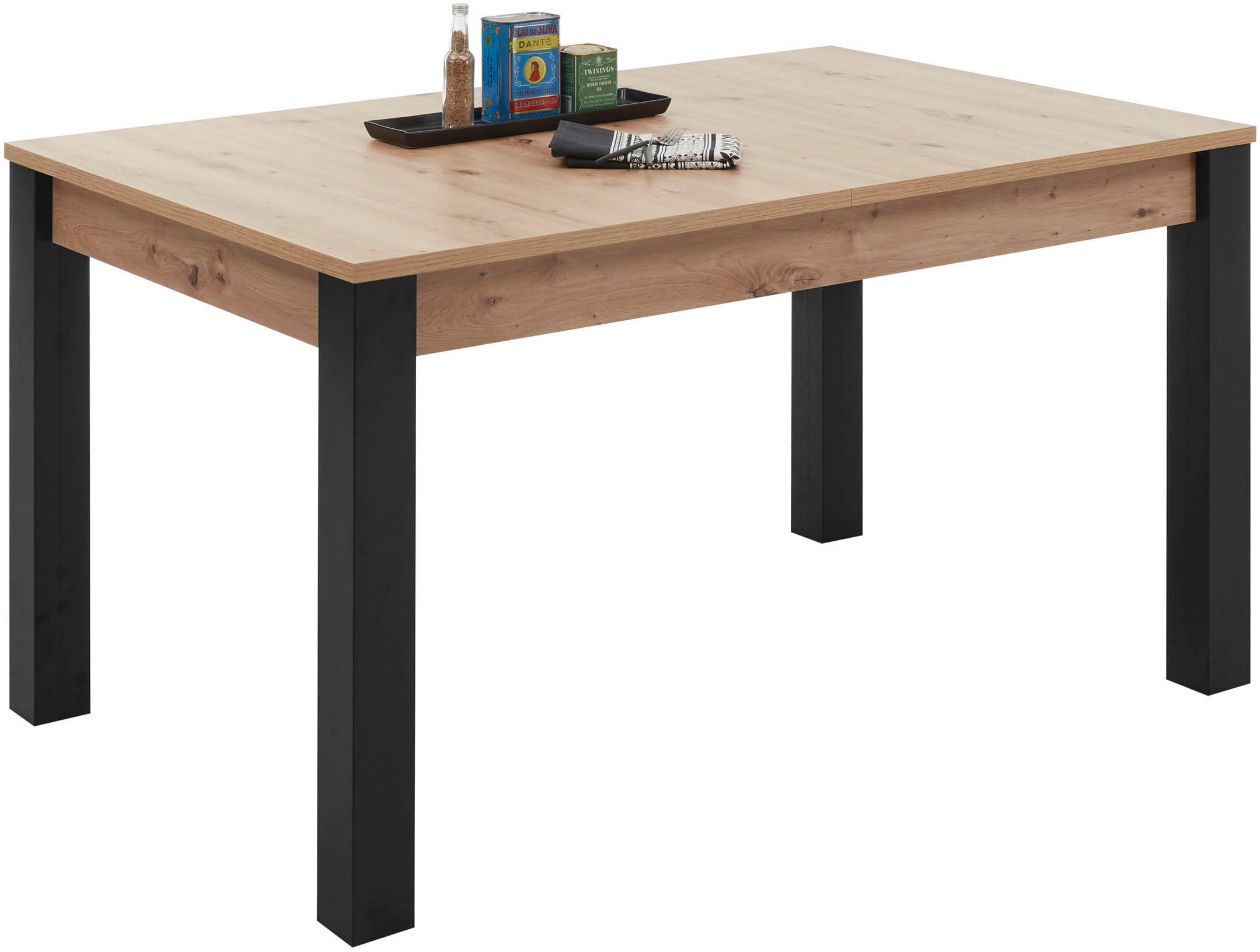 Stolkom Eettafel LUCAS, TOPSELLER! 140-210 cm uitschuifbaar, tafel in eiken artisan decor