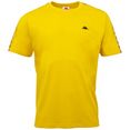 kappa t-shirt authentic grenner met hoogwaardige jacquard logoband aan de mouwen geel