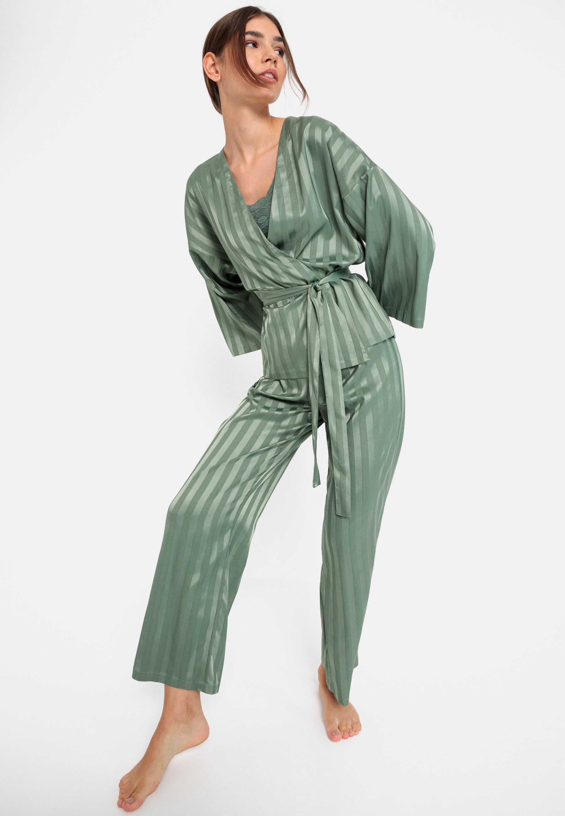 LSCN by LASCANA Pyjama in kimono-stijl (set, 2-delig)