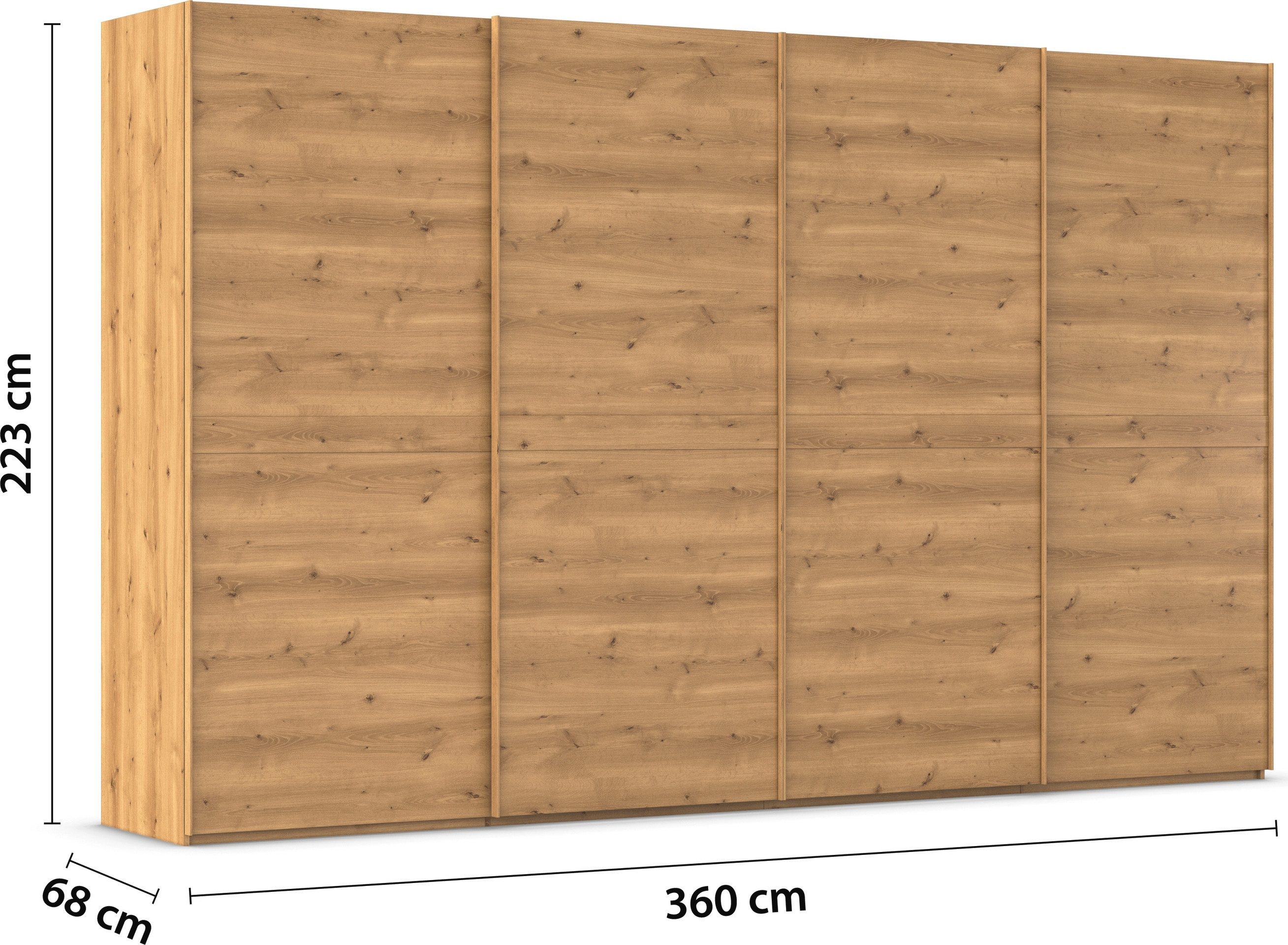 rauch Schuifdeurkast Kledingkast kast garderobe slaapkamerkast SCALE-LINE edel uiterlijk met buikband in corpuskleur decorfront made in germany