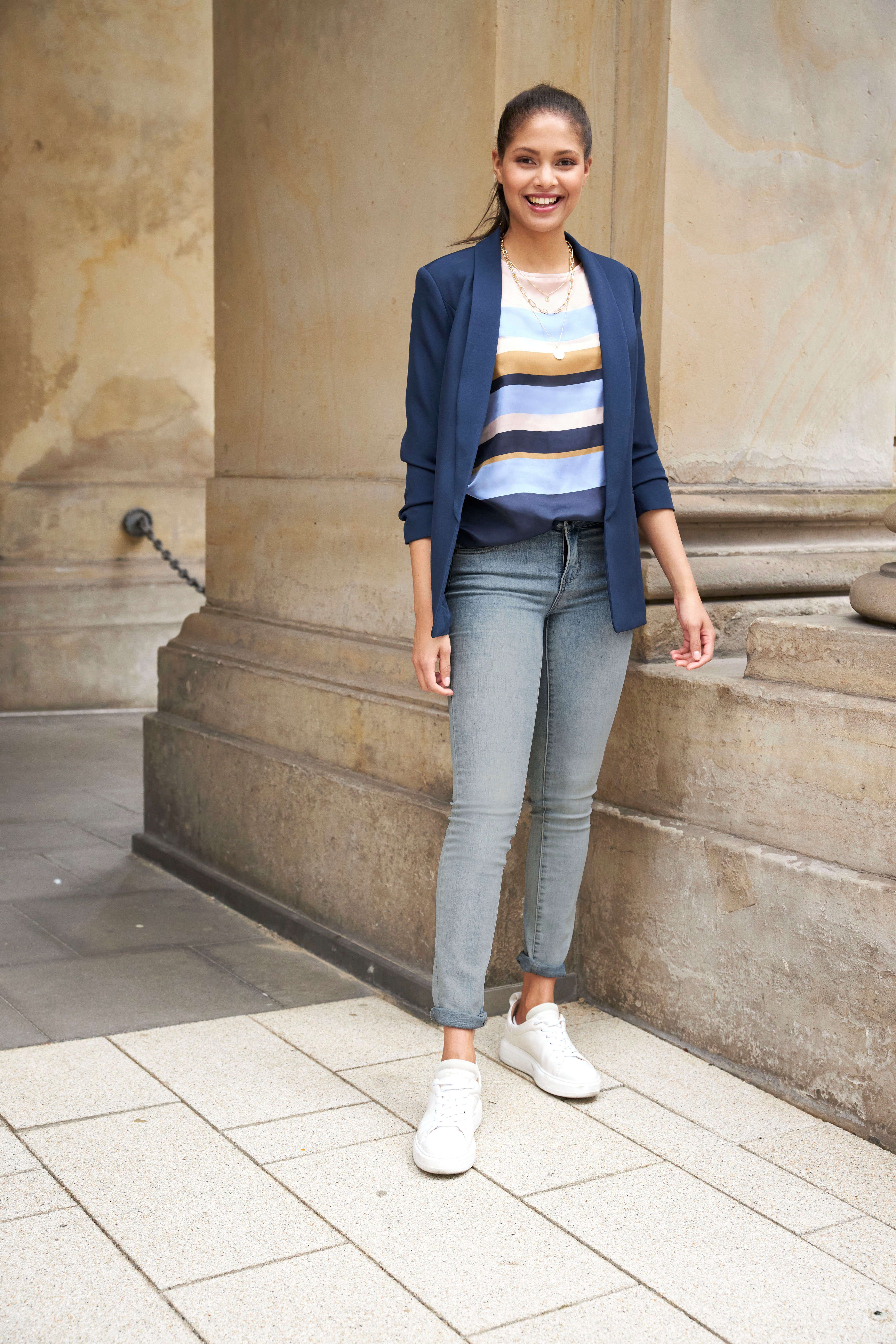 Tamaris Skinny fit jeans smalle broekpasvorm, normale taille, 5-pocket-vorm, used-wassing