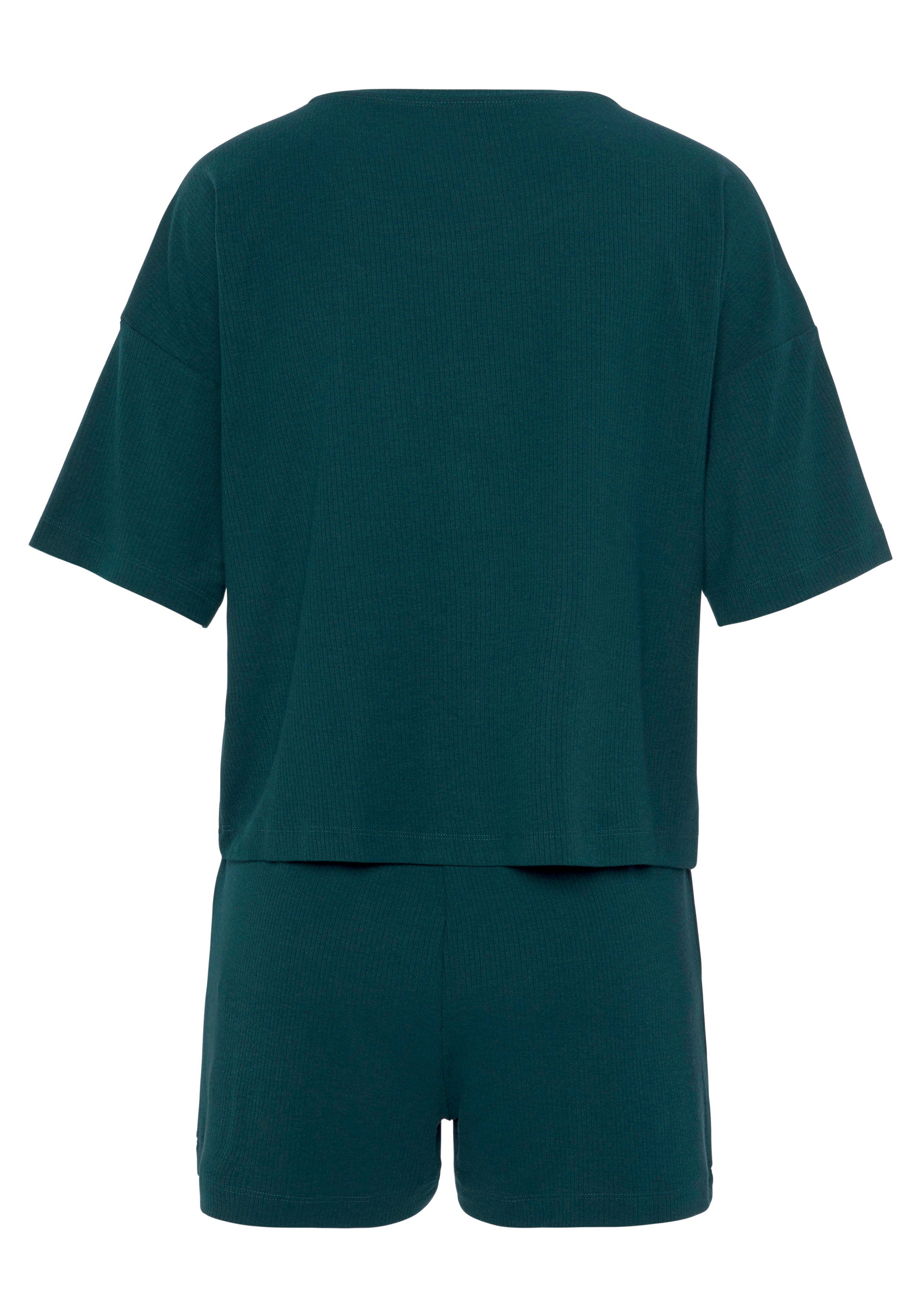 Lascana Shortama uit mooi ribmateriaal (set, 2-delig)