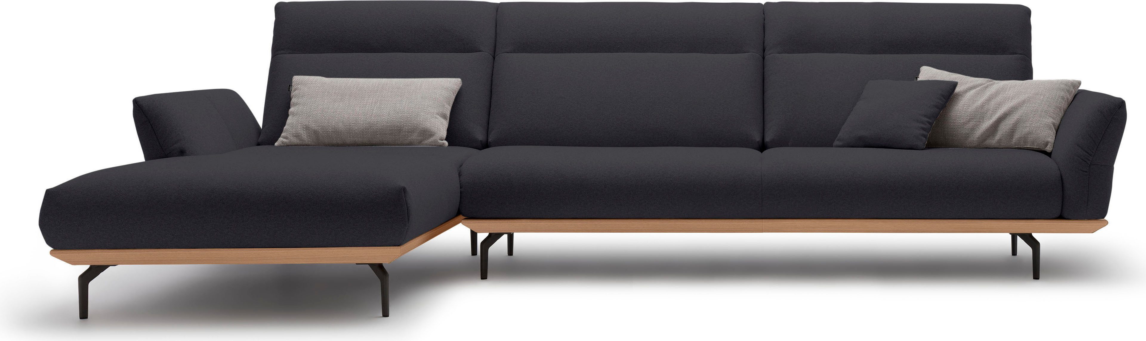 Hülsta Sofa Hoekbank Hs.460 Sokkel in eiken, onderstel in umbra grijs, breedte 338 cm