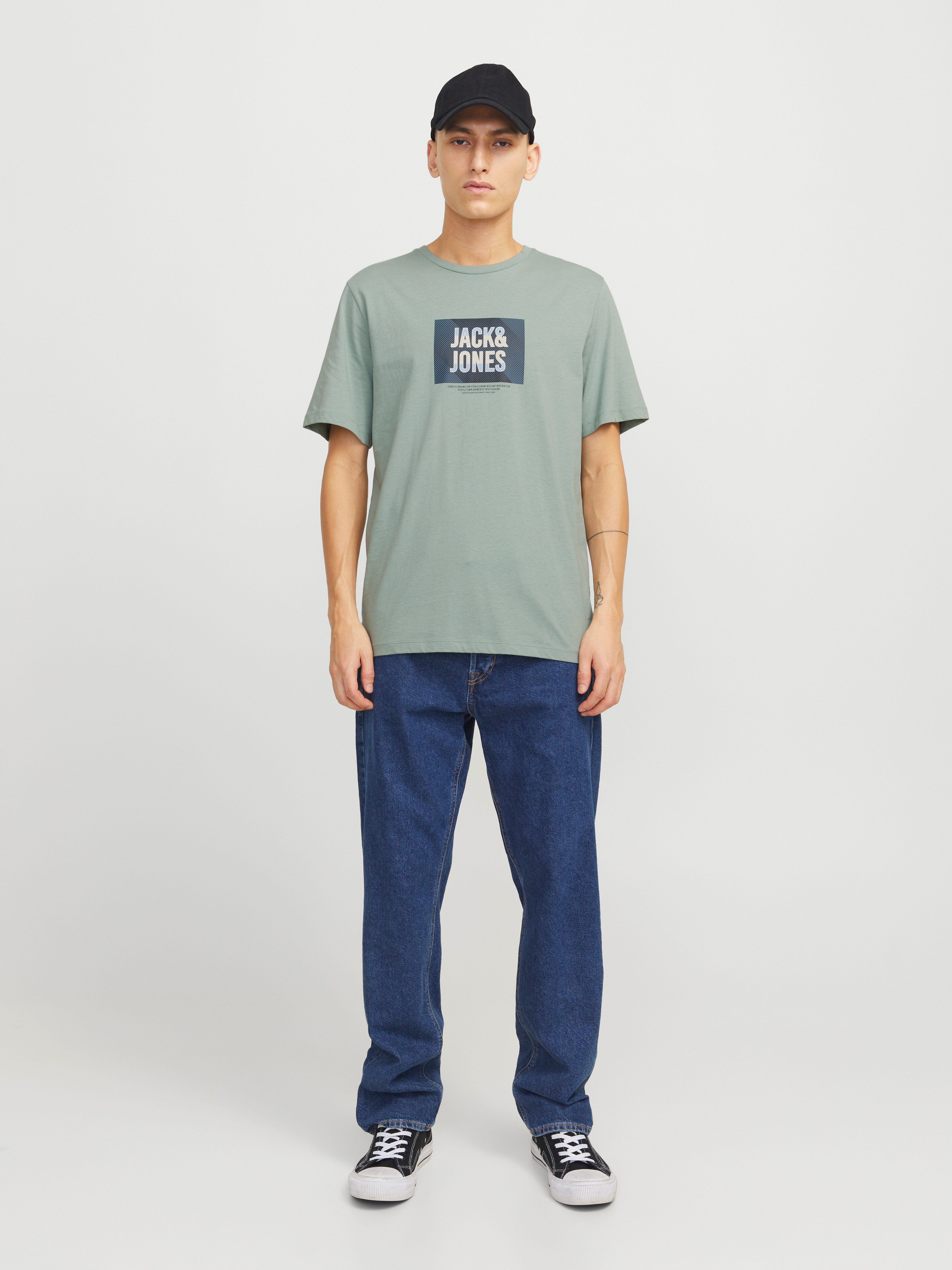 Jack & Jones Shirt met print JJHUDSON TEE SS CREW NECK