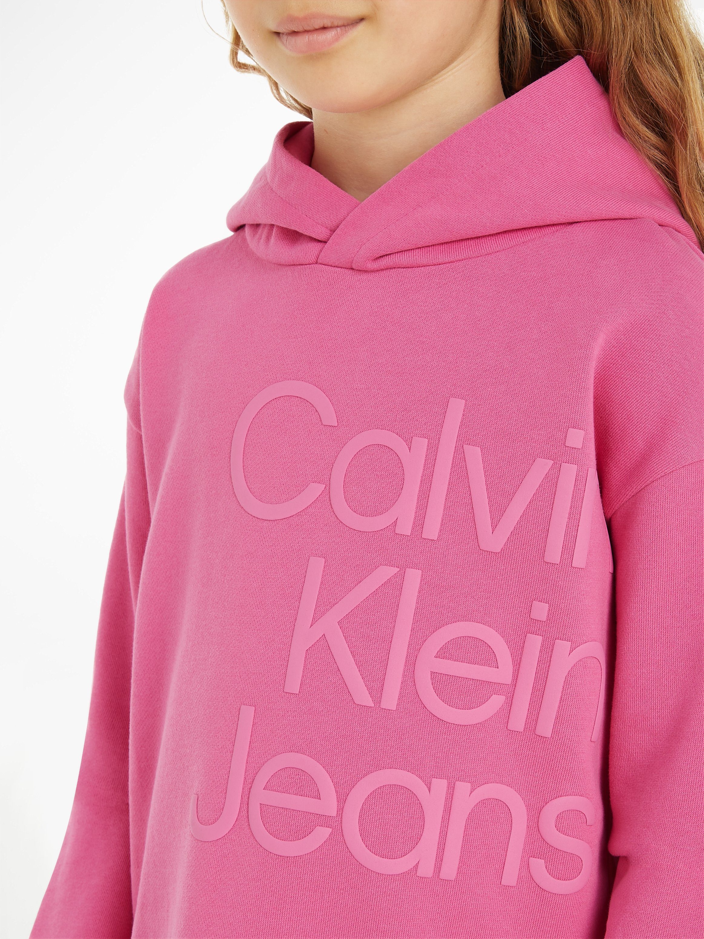 Calvin Klein Sweatjurk PUFF HERO LOGO LS HOODIE DRESS
