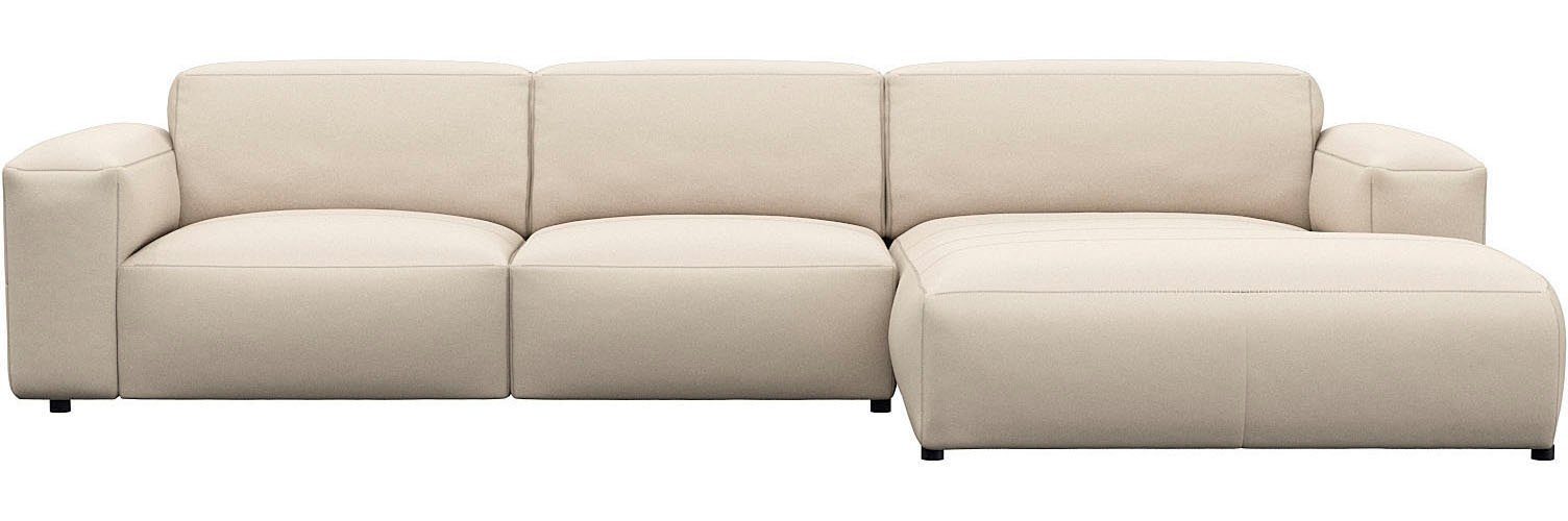FLEXLUX Hoekbank Lucera Chaiselongue + 2,5-zistsbank modern & gezellig, koudschuim, stalen nosagvering