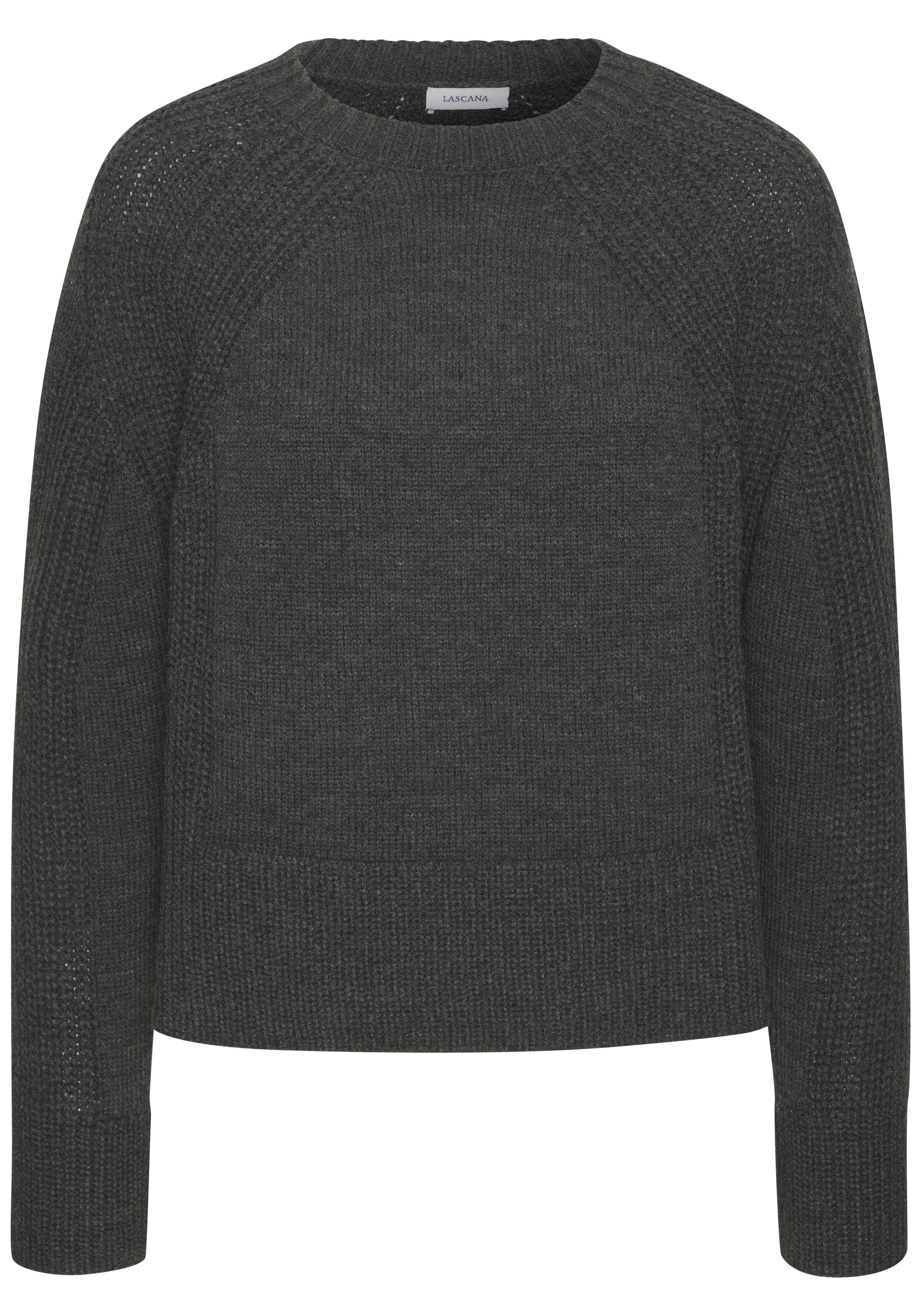 Lascana Gebreide trui met grof brei-details, dames trui met ronde hals