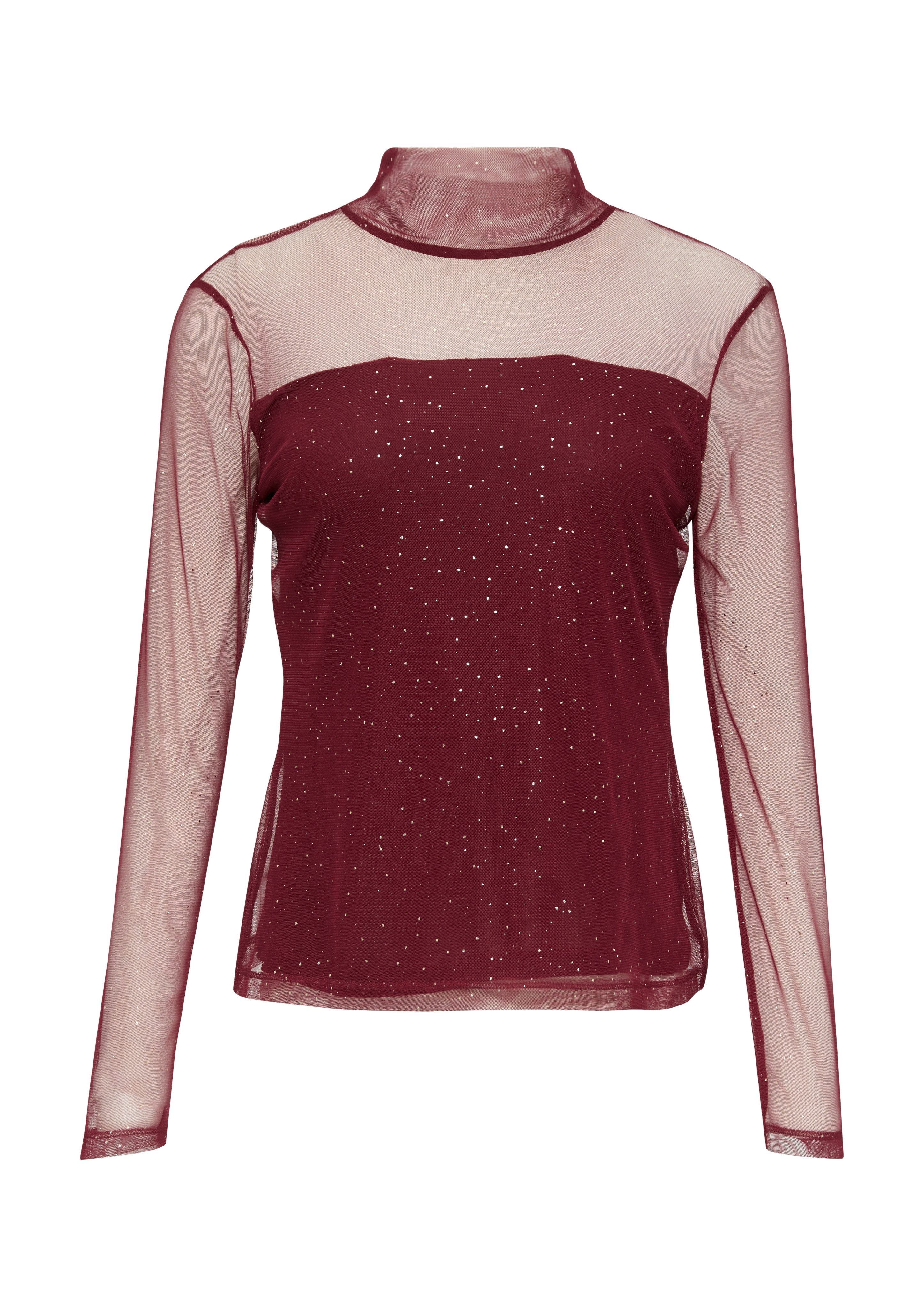 Comma Shirt met lange mouwen in halftransparante look