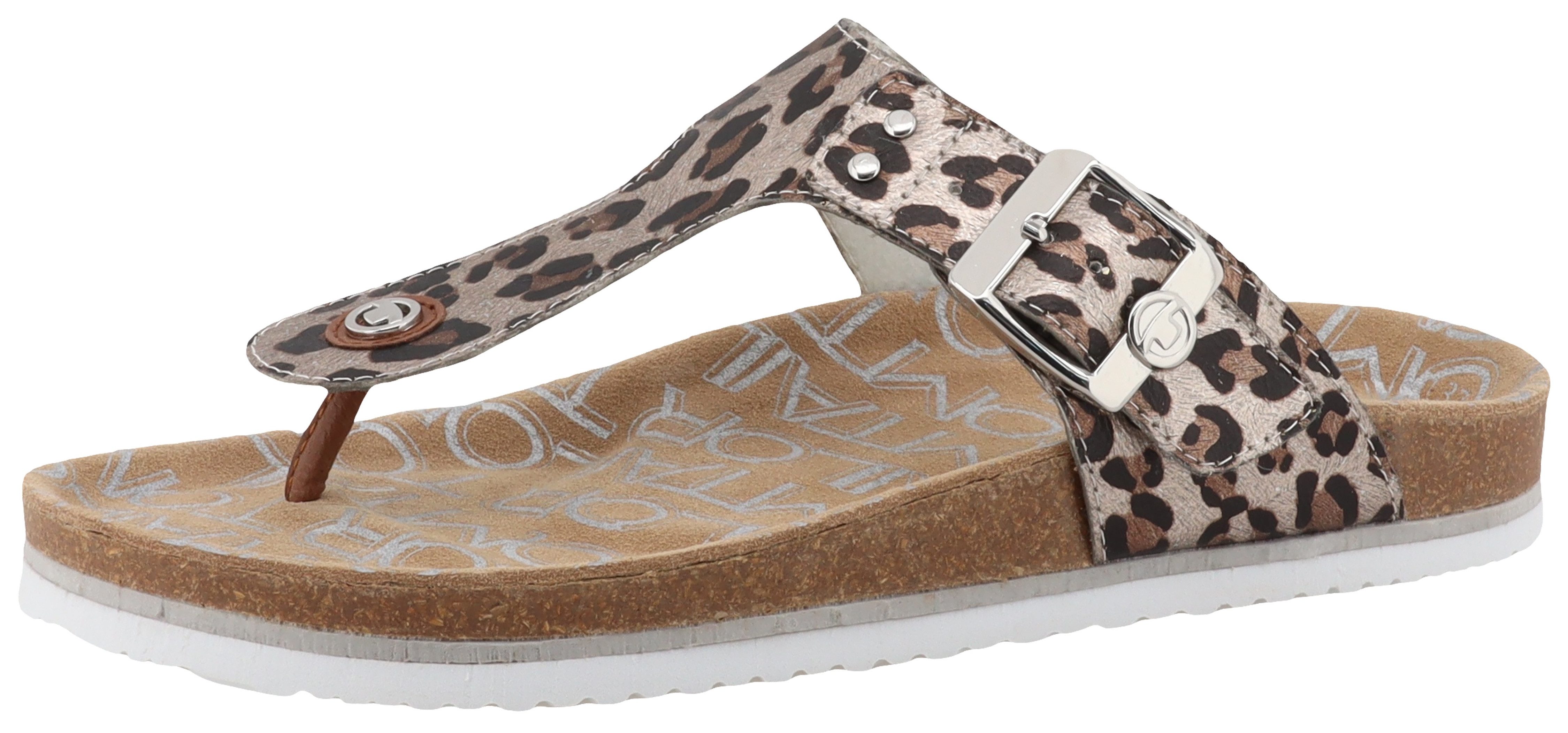 Tom Tailor Teenslippers , zomerschoen, dianette, flats in leeuw-look dames teenslippers maat 37 bruin