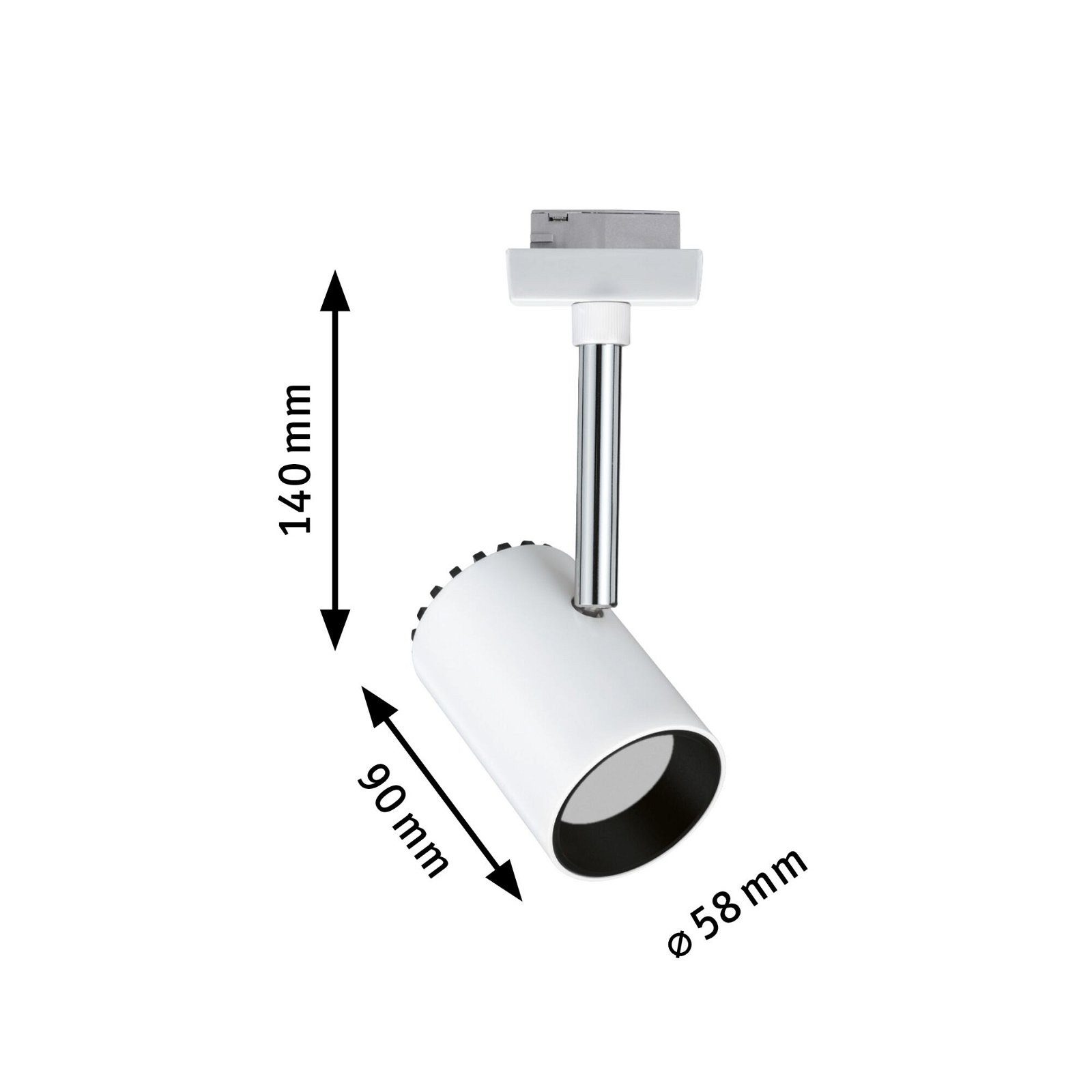 Paulmann Railsysteem-lampen URail rails spot shine enkelspot 225lm 4,9W 2700K 230V chroom mat (1-delig)