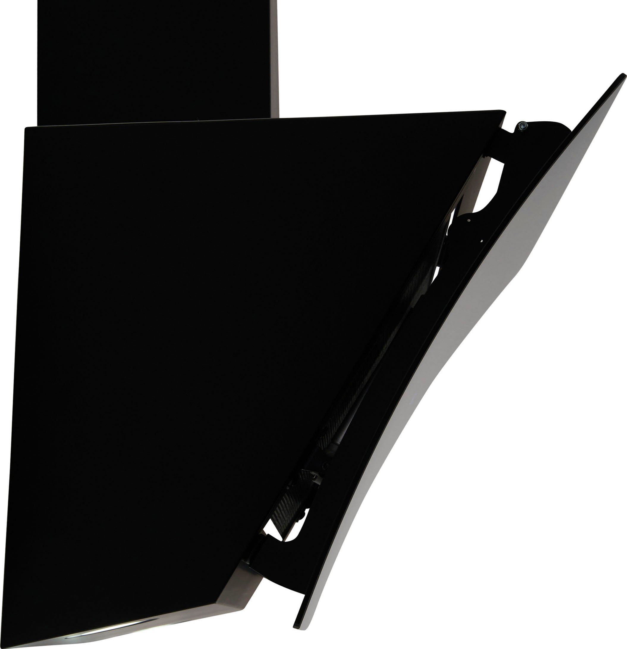 RESPEKTA Schuine wandkap CH55060 60 cm, gebogen vorm, 3 vermogensniveaus, geschikt voor afzuiging en recirculatie