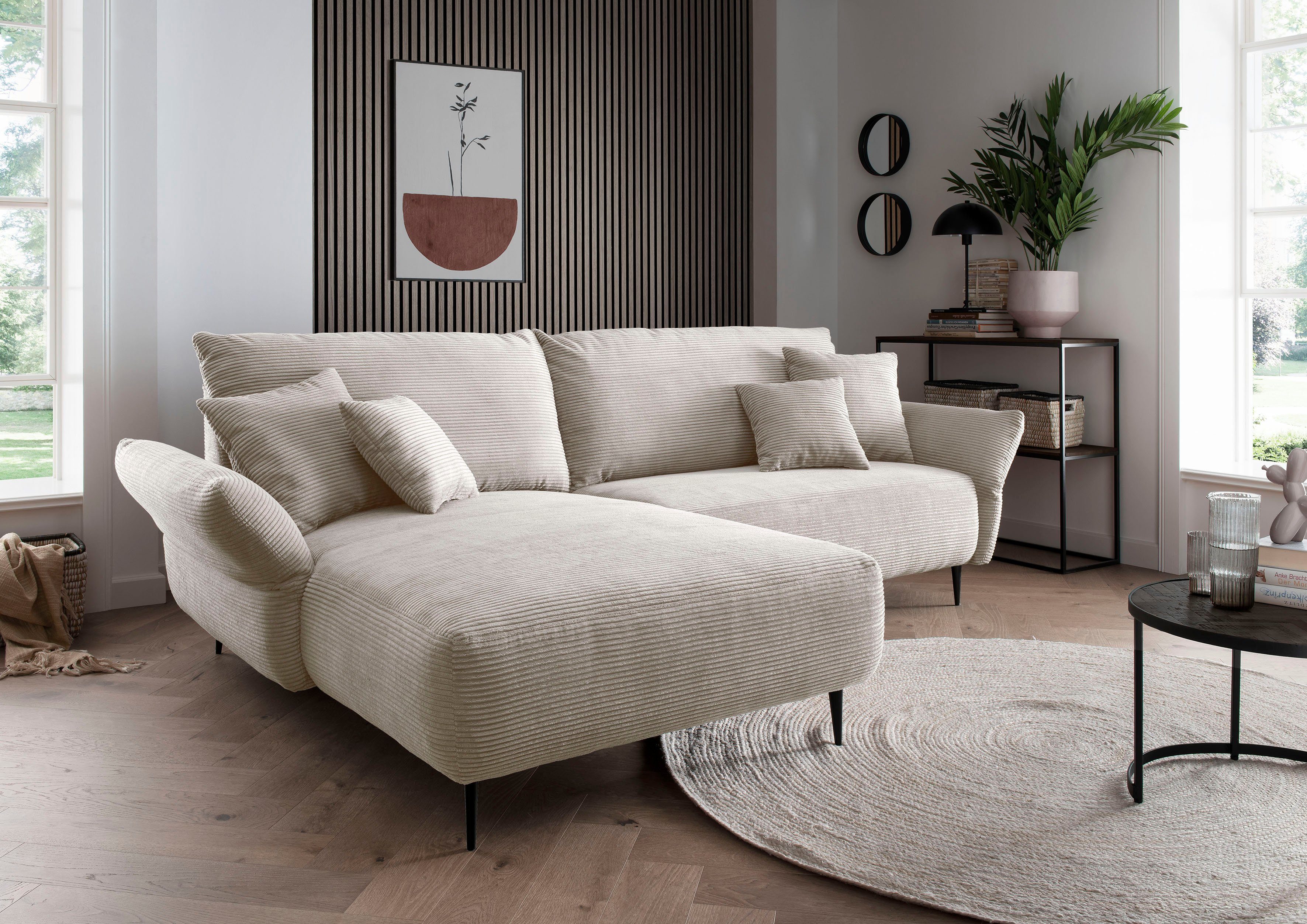 INOSIGN Hoekbank Amarena L-vorm beige, hoekbanken, Recamiere links
