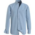 tommy hilfiger overhemd met lange mouwen natural soft micro prt rf shirt blauw