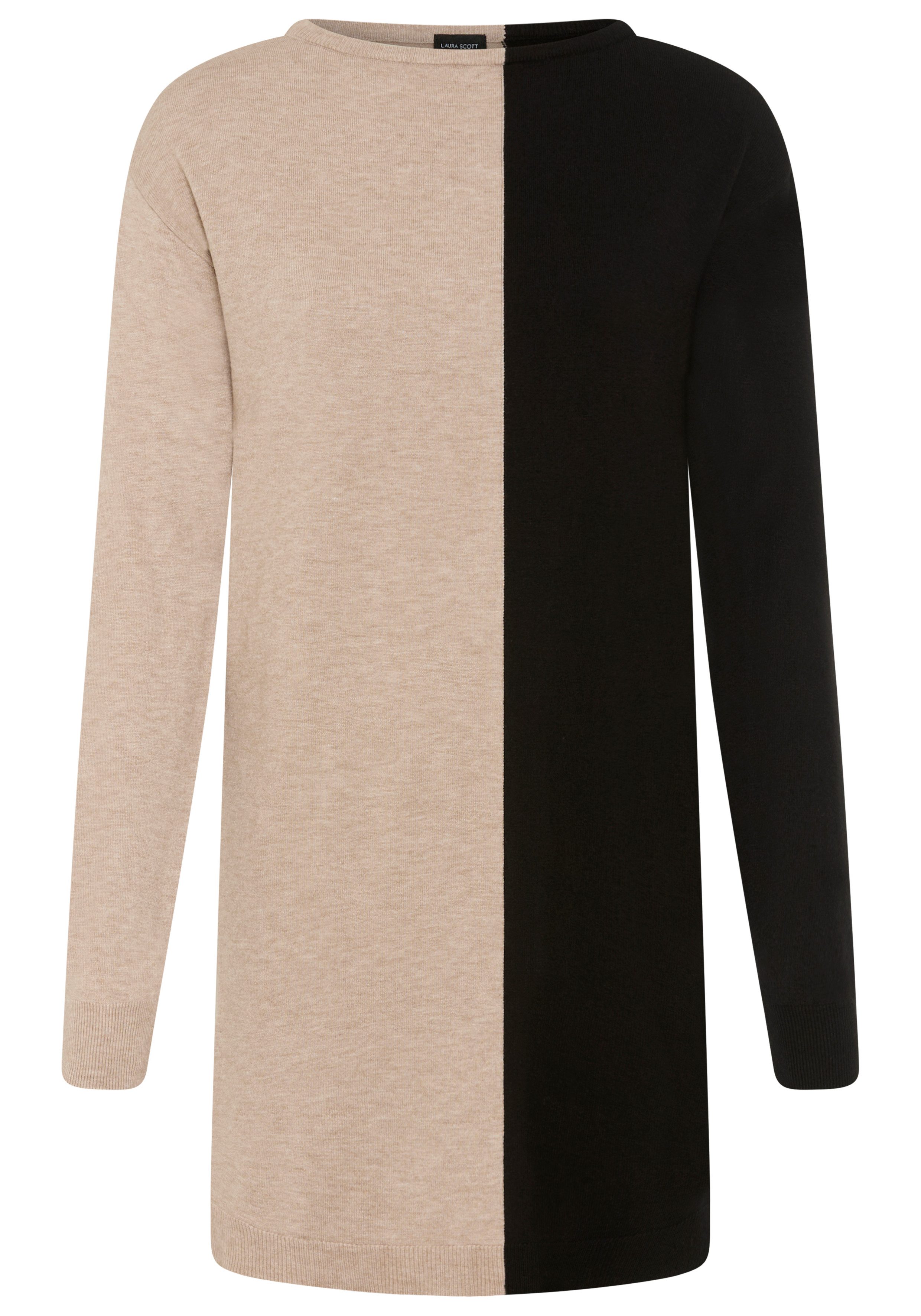 Laura Scott Gebreide jurk met tweekleurig design