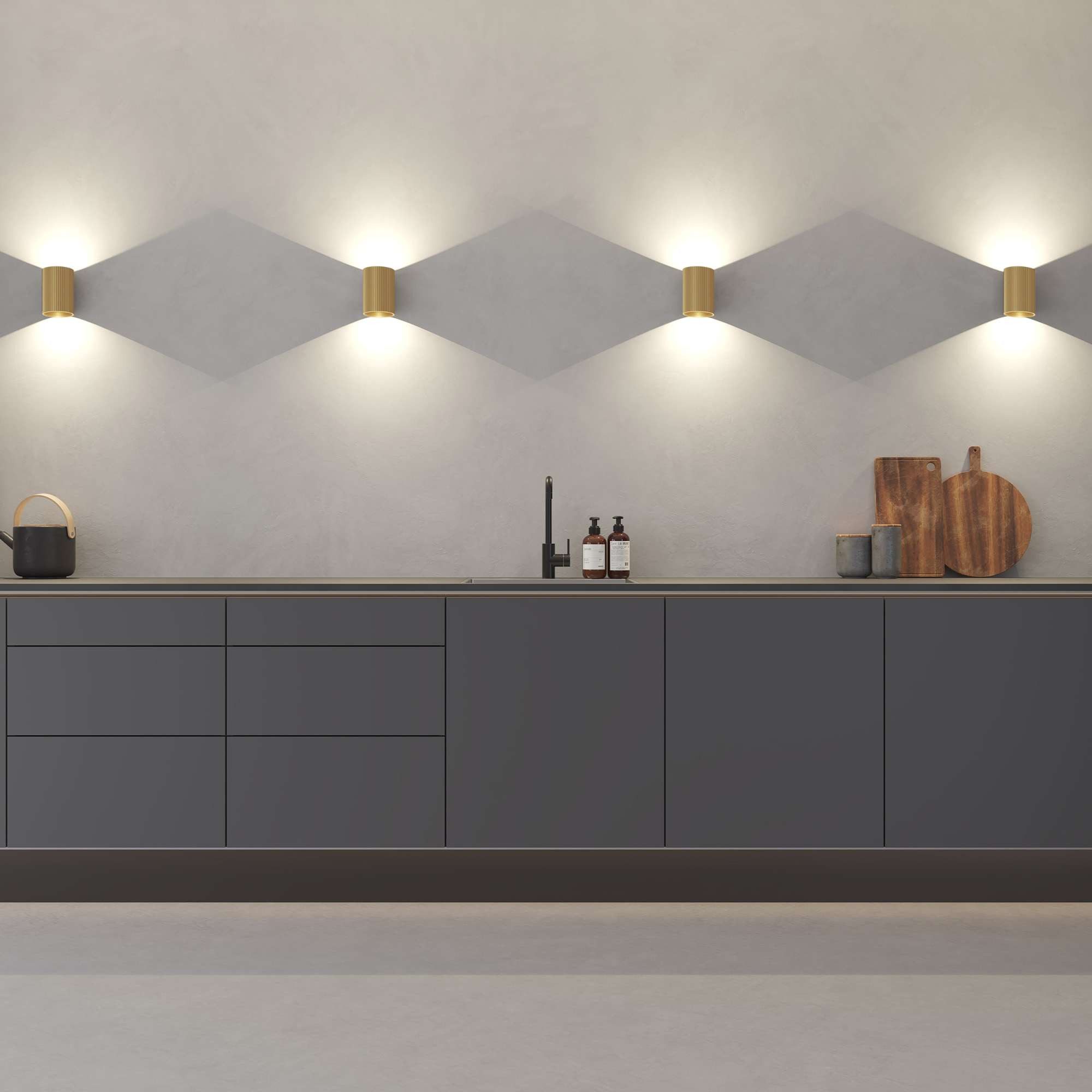 Loevschall Wandlamp Sekvens, moderne wandlamp, op-/aflicht, Deens ontwerp (1 stuk)