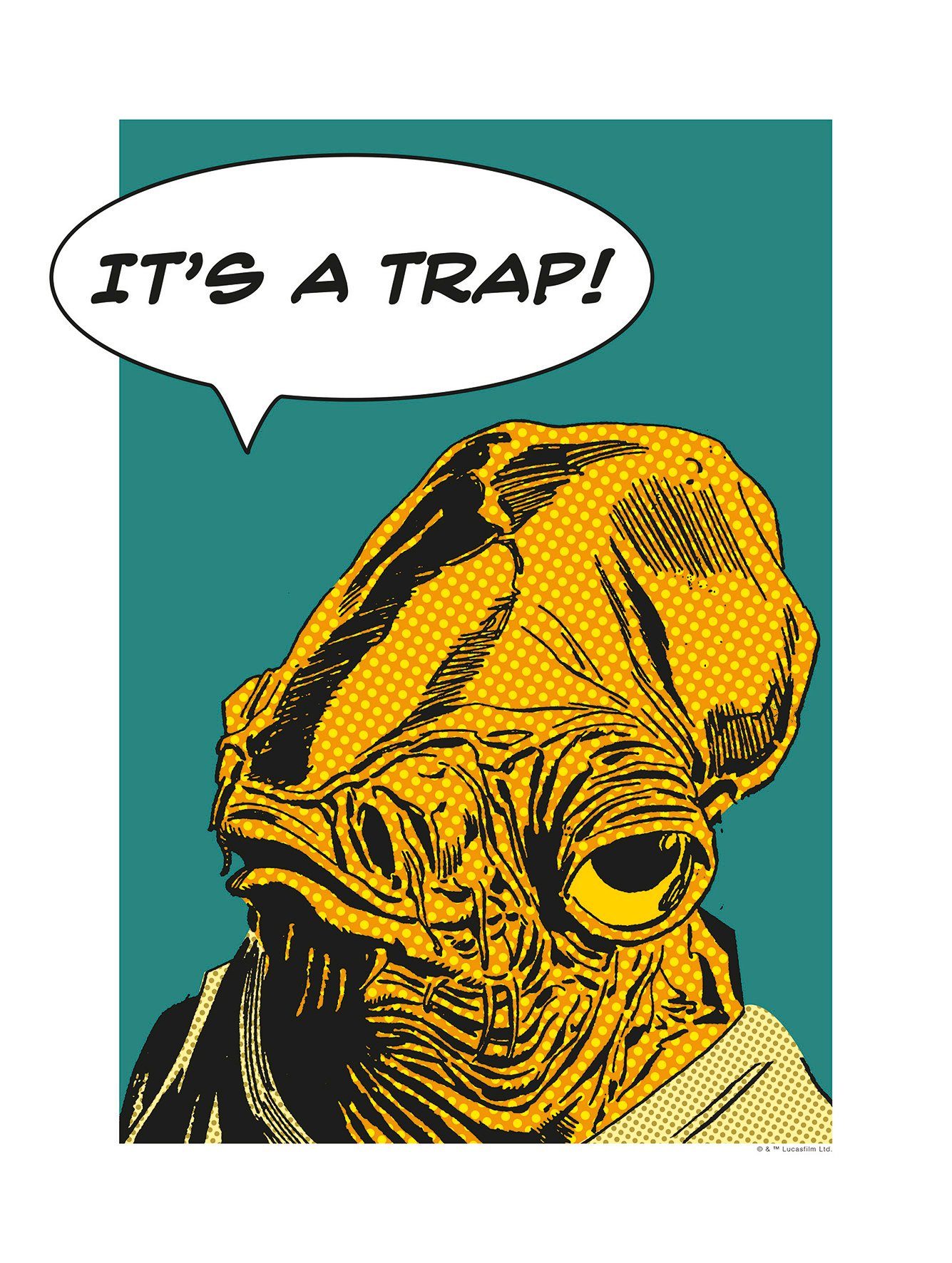 Komar wanddecoratie Star Wars Classic Comic Quote Ackbar, zonder lijst