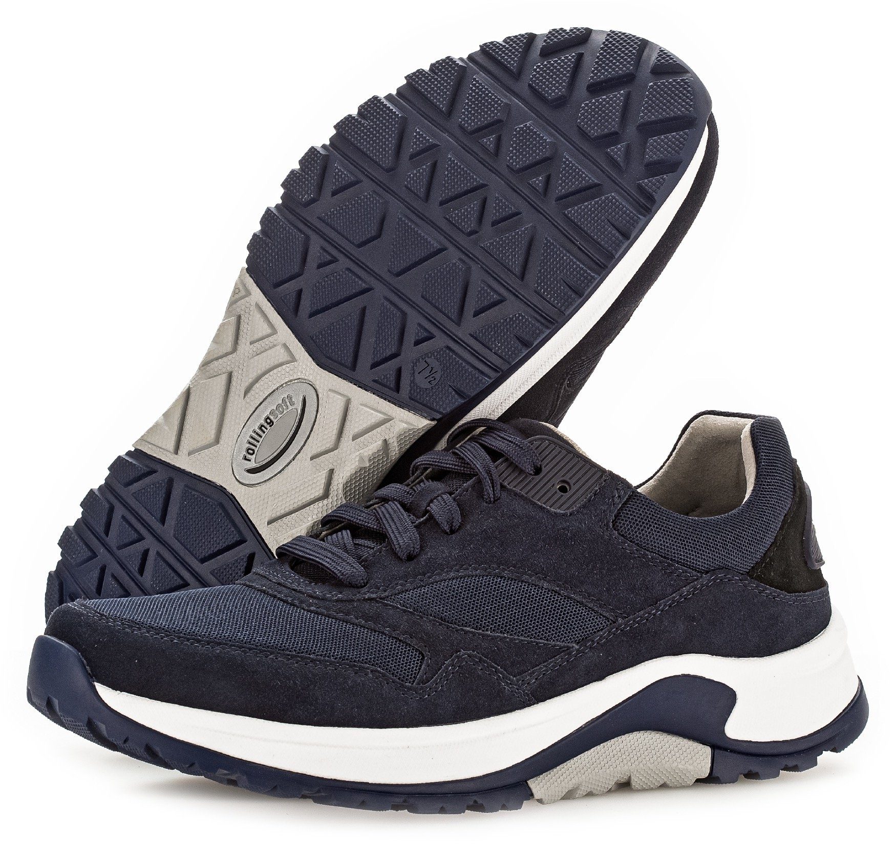 Gabor Rollingsoft Sneakers met sleehak , vrijetijdsschoen, lage schoen, veterschoen met verwisselbaar voetbed, breedte g