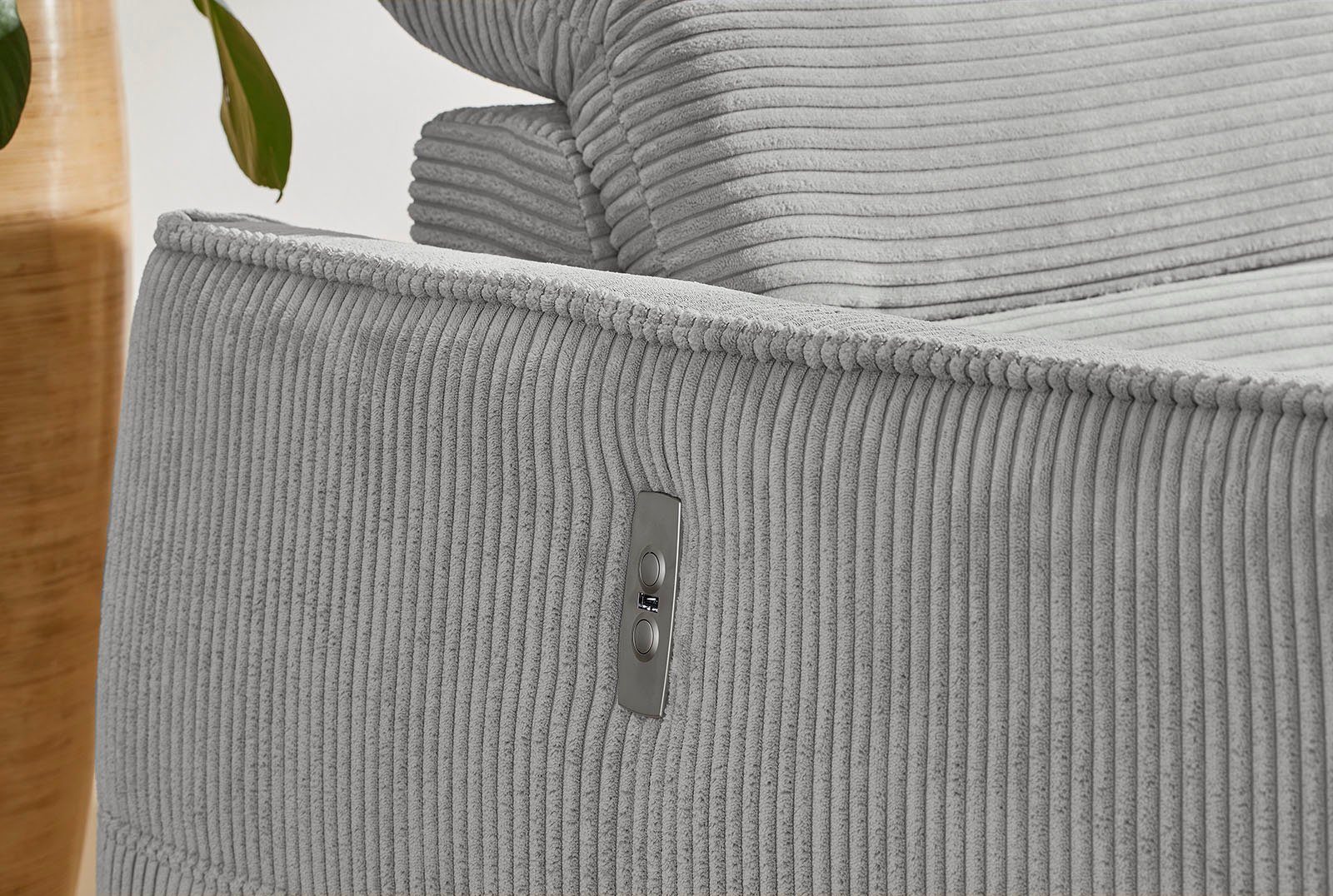 Jockenhöfer Gruppe Hoekbank Double One L-vorm met 2 x 120 cm brede, elektrisch verstelbare relaxfuncties