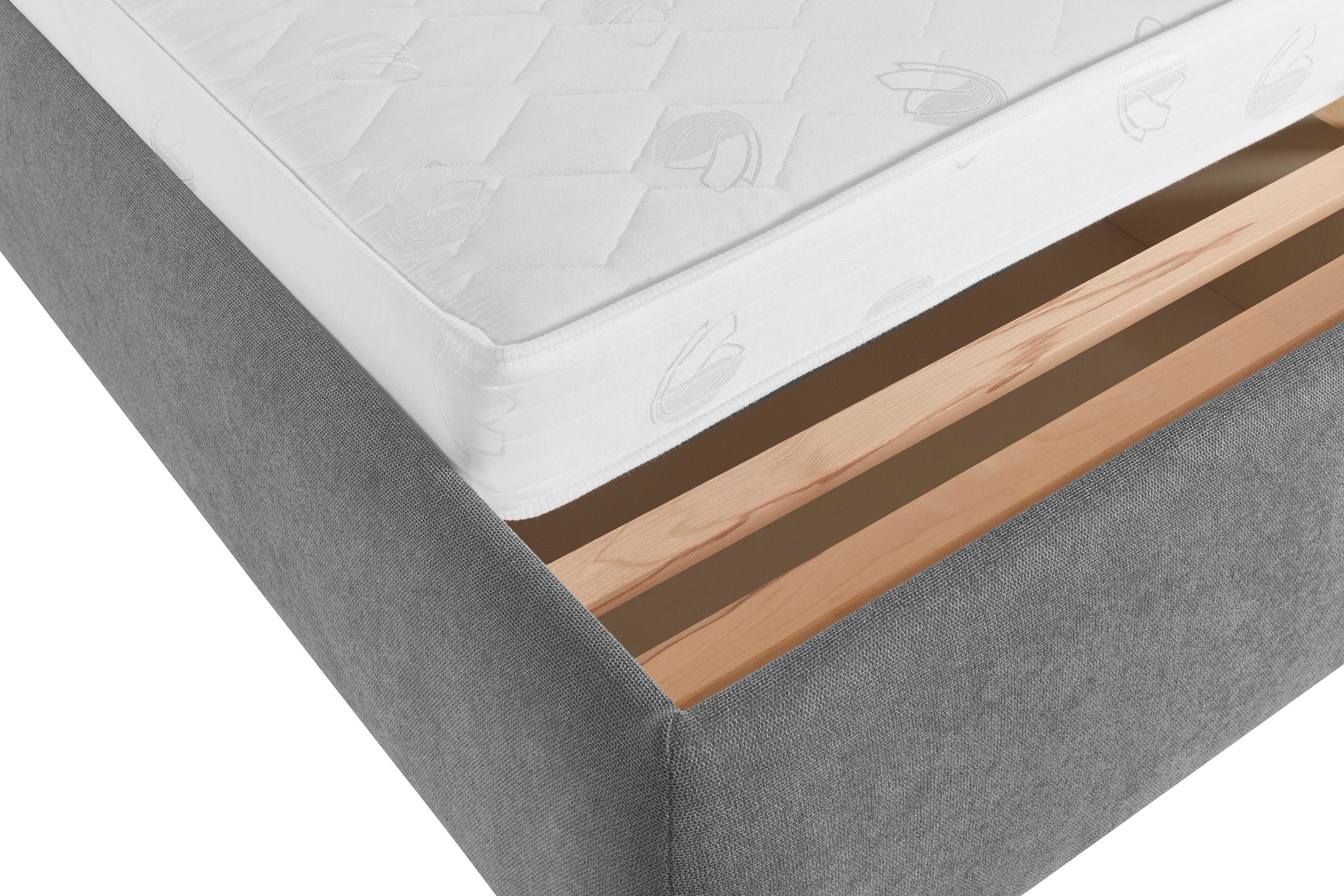 andas Gestoffeerd bed Jenson als bedframe of met 3 matrassoorten en hardheden