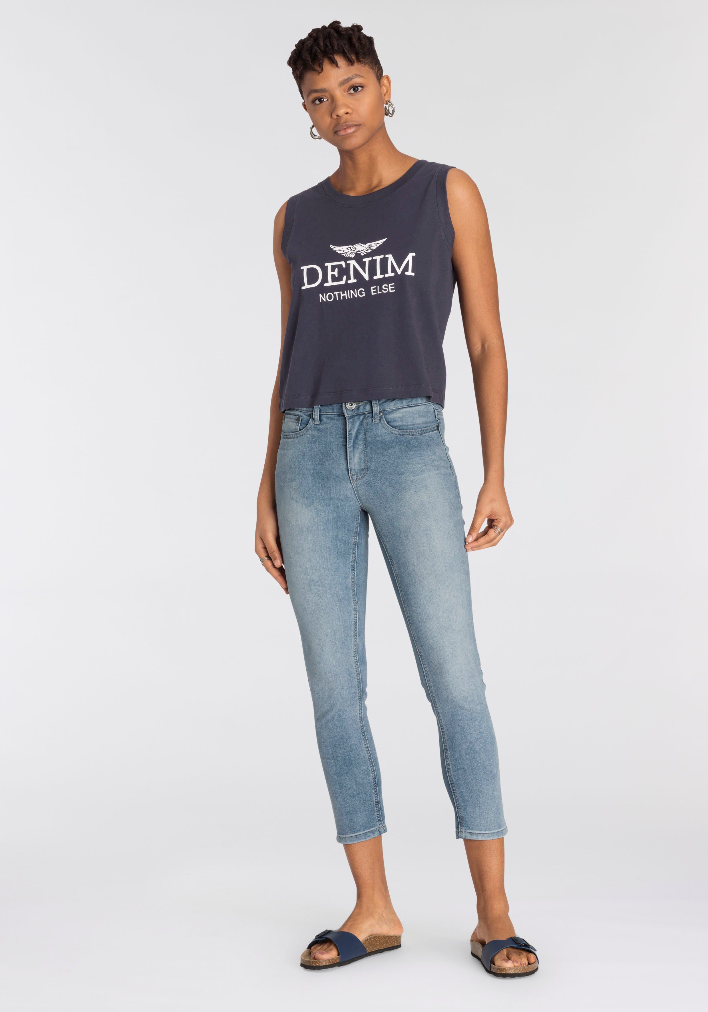 Arizona 7/8 jeans Shaping strak, skinny jeans, used-wassing, high-waist, 7/8-lengte