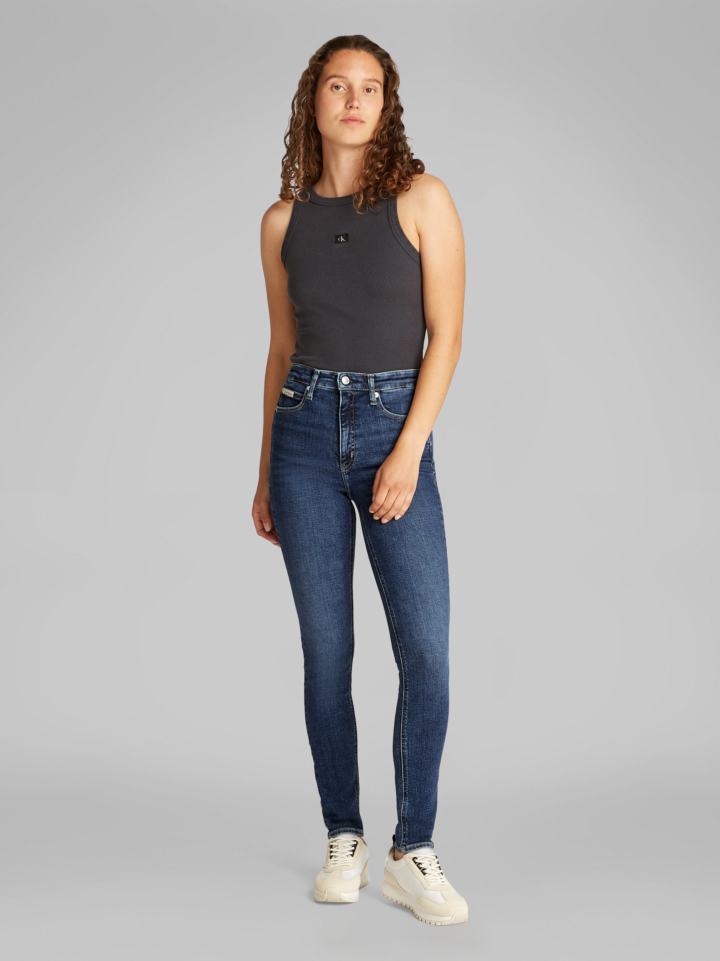 Calvin Klein Skinny fit jeans High rise skinny in donkerblauwe wassing