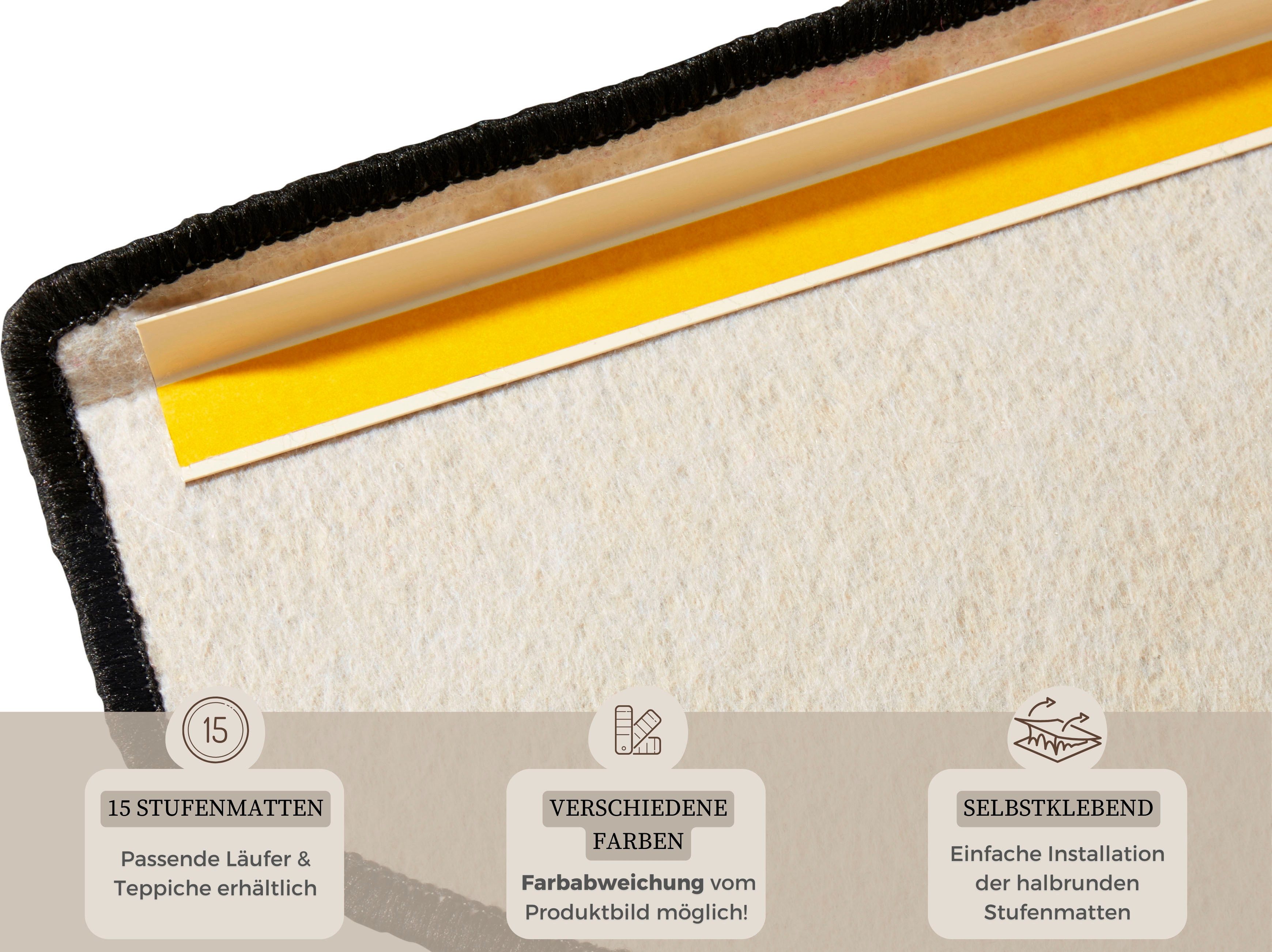 HANSE Home Tredemat Fancy 15 stuks, trapmatten, zelfklevend, traptapijt, traptreden