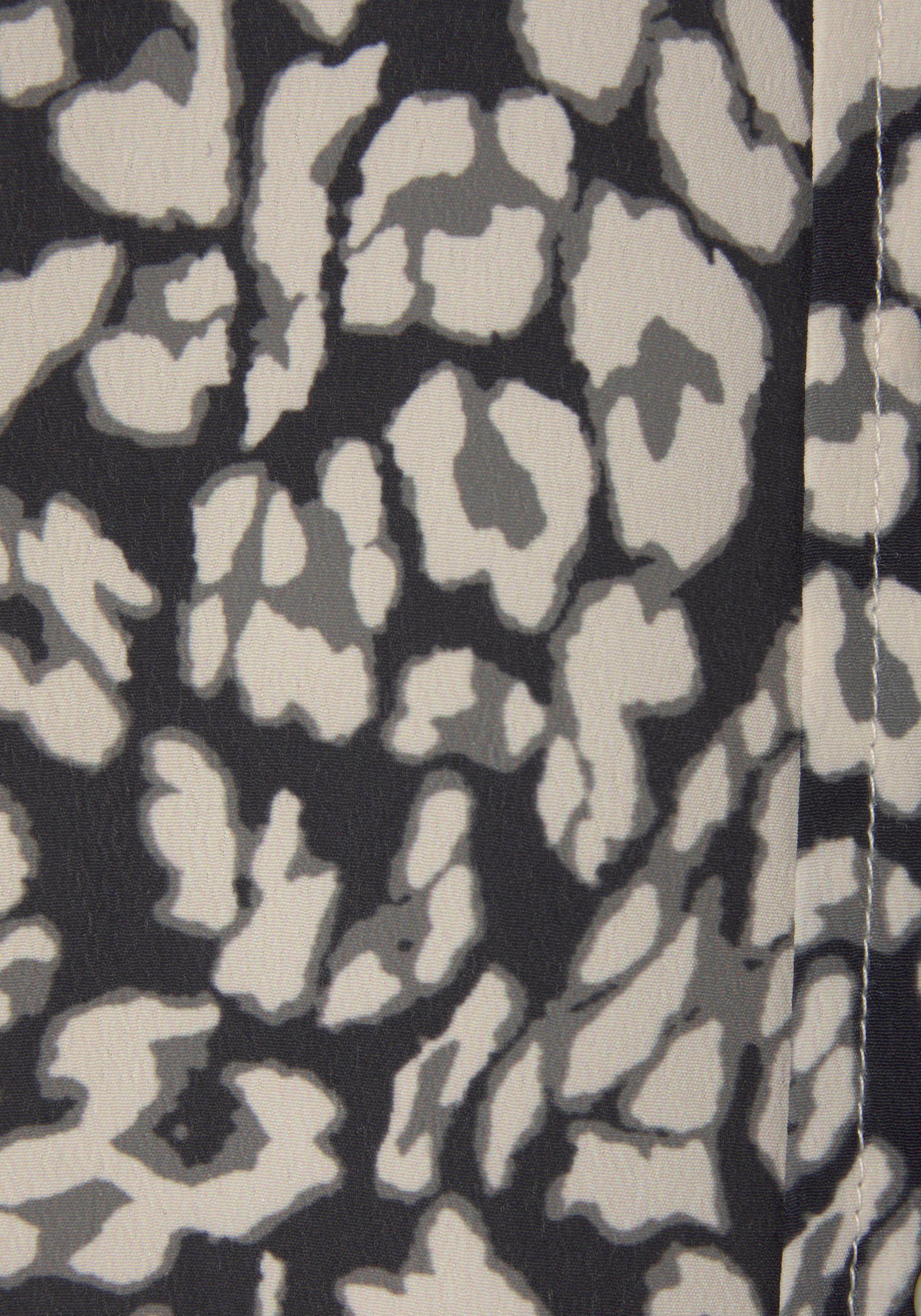 Lascana Top met knoopsluiting en dierenprint damesblouse met blazerkraag