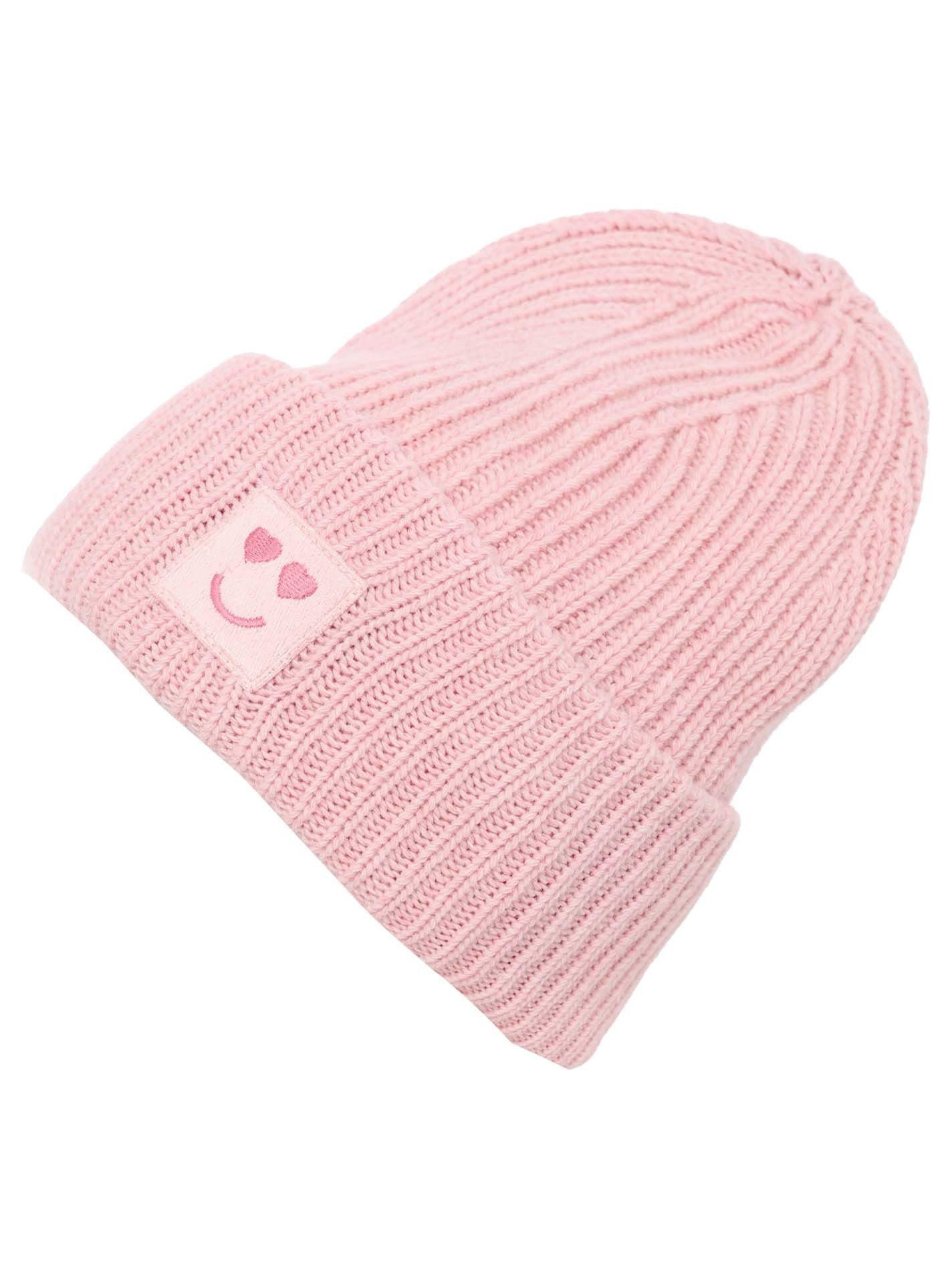 Zwillingsherz Gebreide muts Smile Grof gebreid, Smile Patch