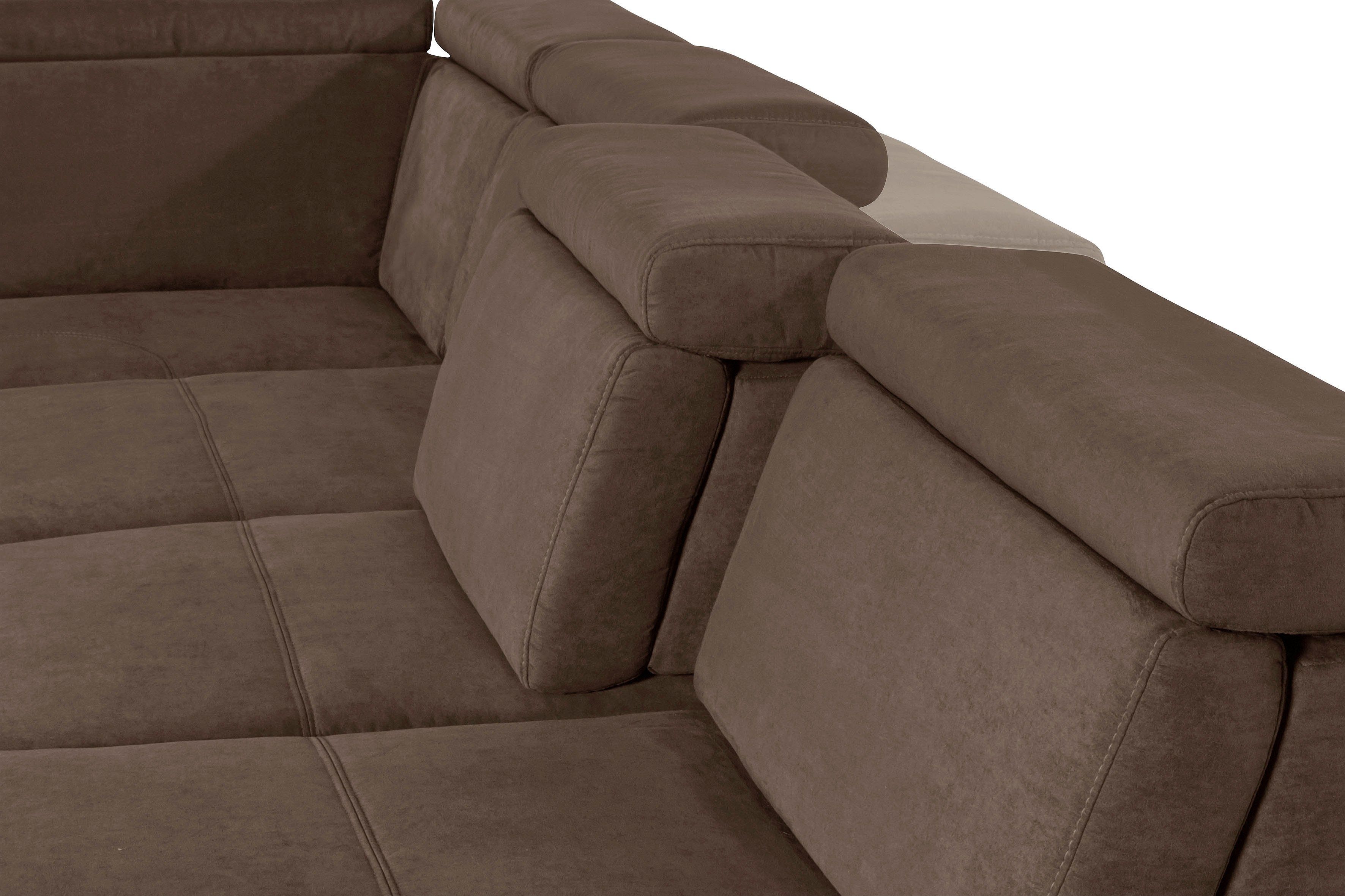 sit&more Zithoek Gizeh U-vorm 12 cm poothoogte, inclusief zitdiepteverstelling en verstelbare hoofdsteun