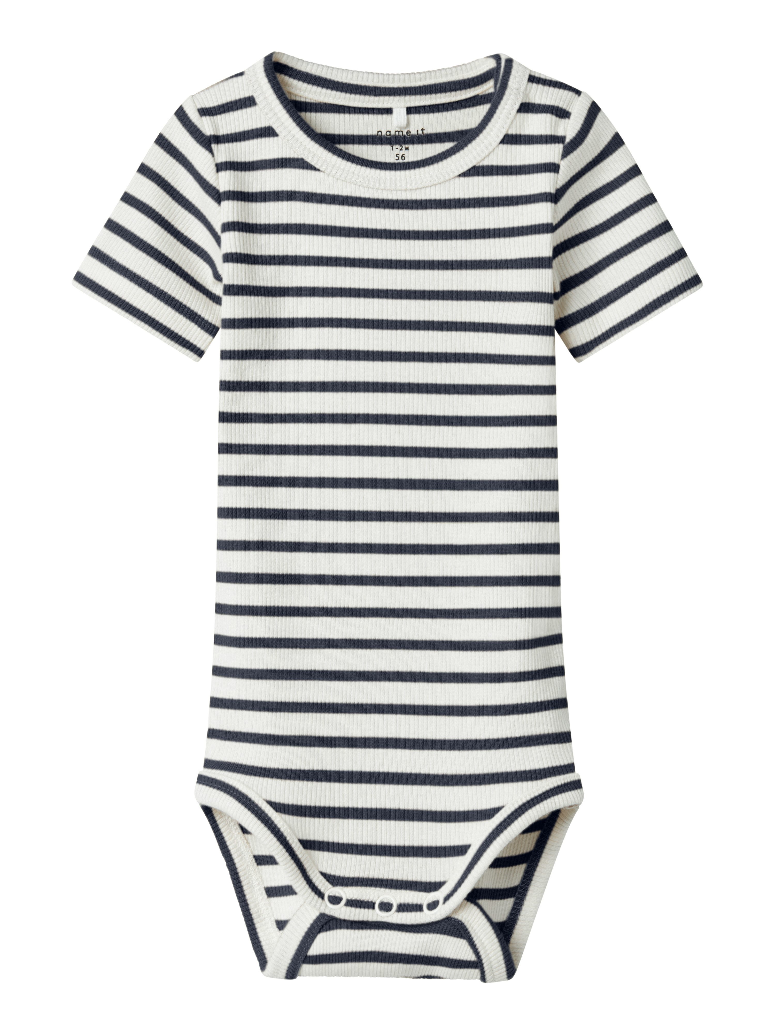 Name It Body met korte mouwen NBNBANI SS BODY NOOS kinderen rompertjes maat 56 blauw