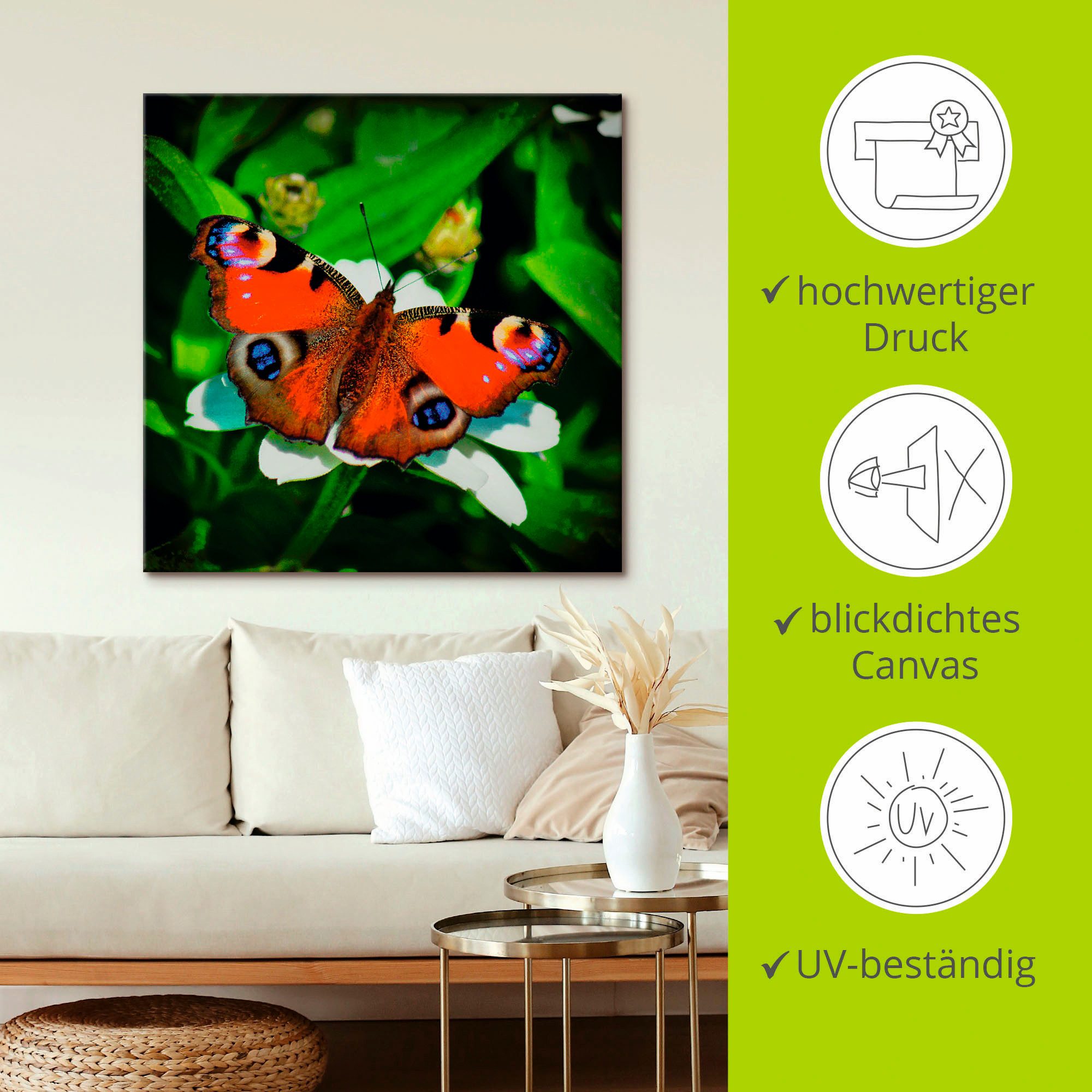 Artland Artprint Dagpauwoog als artprint op linnen, poster in verschillende formaten maten