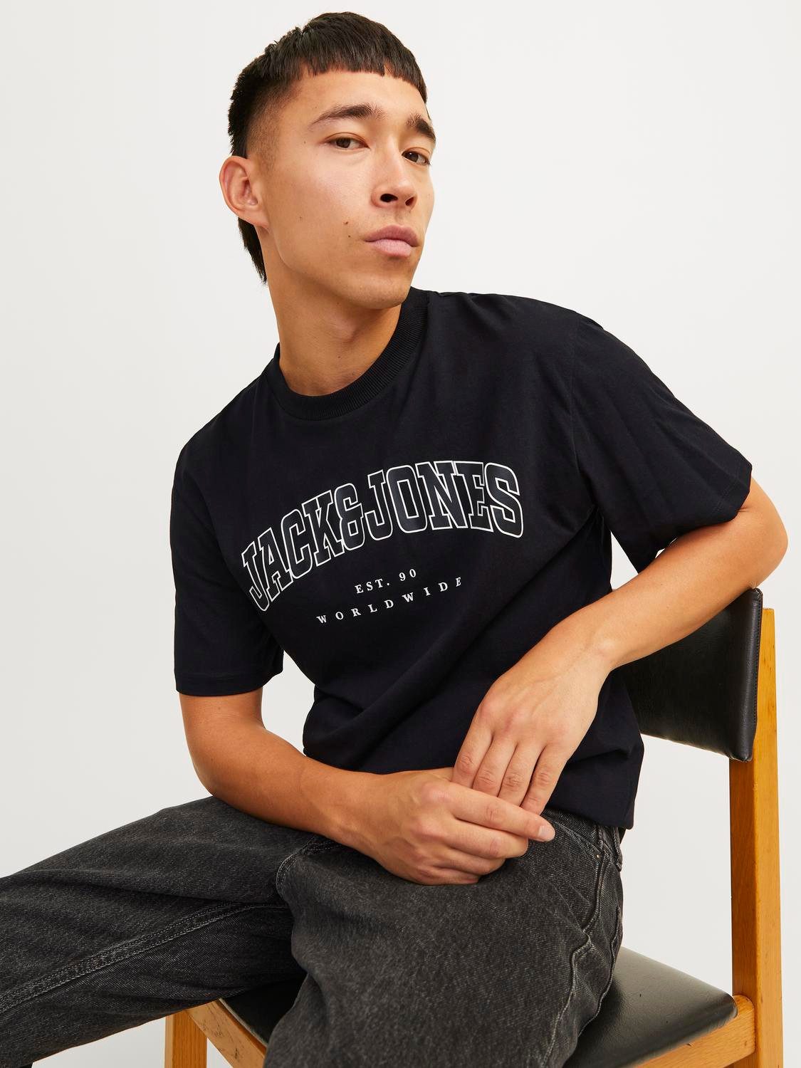 Jack & Jones Shirt met ronde hals JJECALEB VARSITY TEE SS O-NECK NOOS