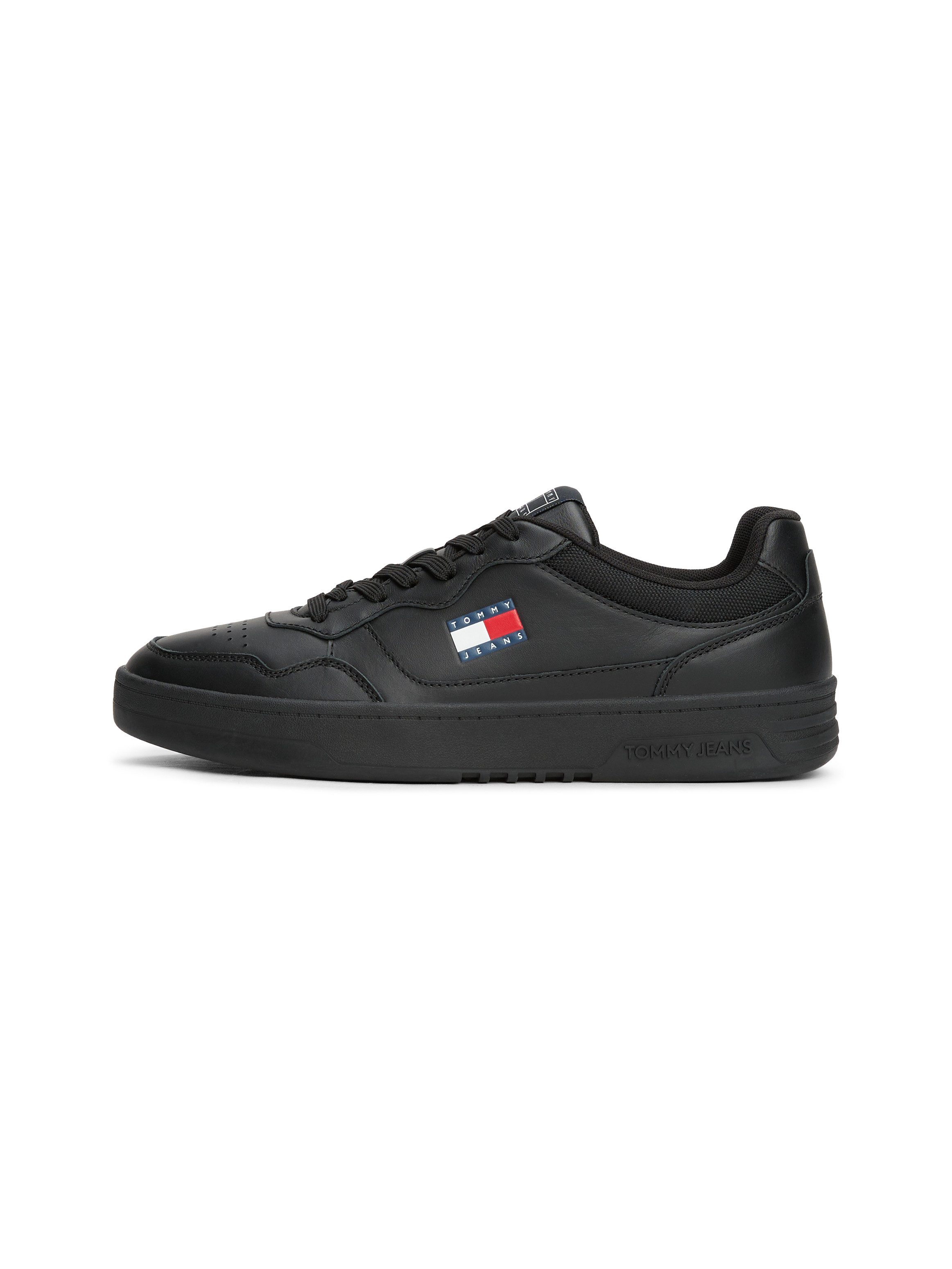 TOMMY JEANS Plateausneakers (NEW) TJM CUPSOLE LEATHER ESS , vrijetijdsschoen, lage schoen, veterschoen in basket-look