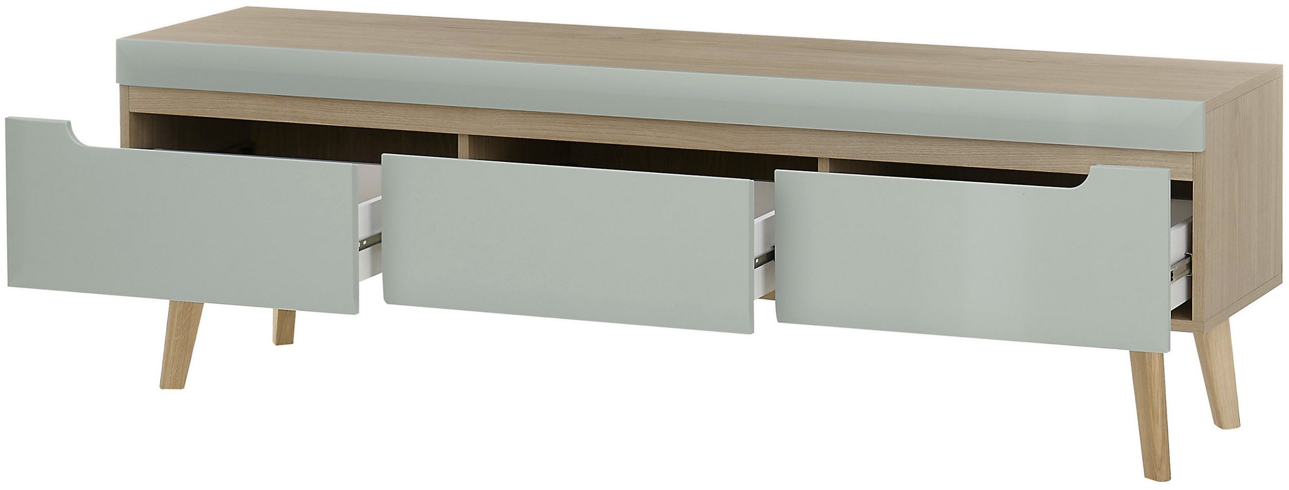 INOSIGN Wandmeubel Torge, wandmeubel, kastwand, mediawand, woonkamer-set bevat 1 vitrine, 1 lowboard, 1 highboard + 1 wandplank, 360 cm breed (set, 4-delig)
